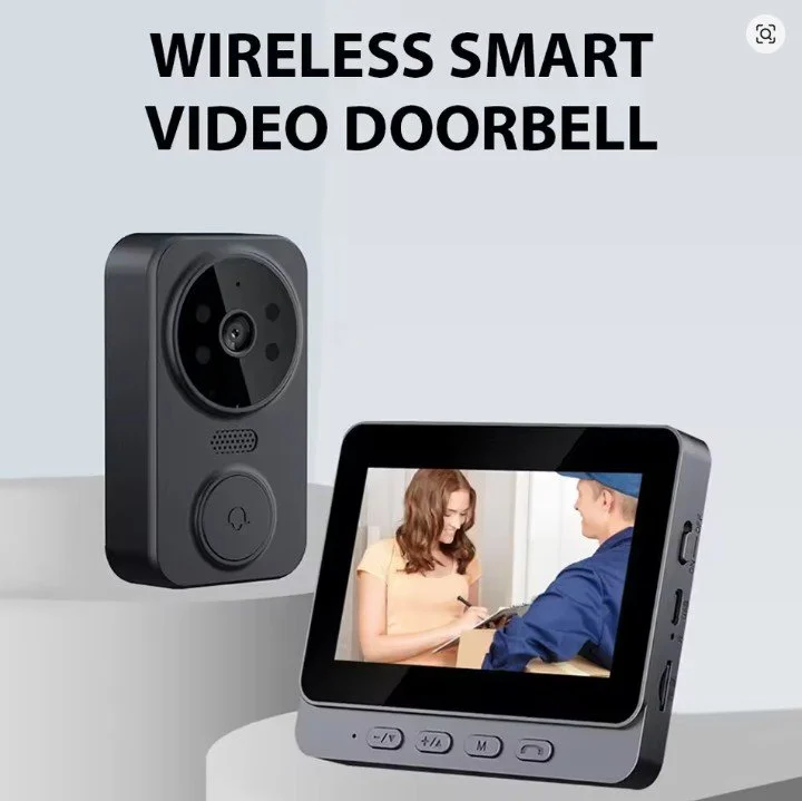 Wireless Video Doorbell with Screen HD Smart Intercom Two-Way Talk Night Vision