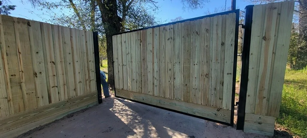 Iron Fence with wood