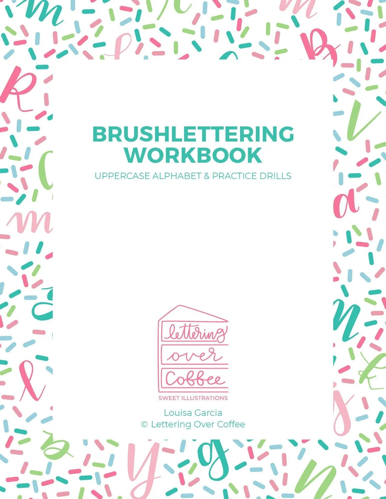 Brushlettering Workbook UPPERCASE Alphabet / Printable / Calligraphy / Handlettering / Lesson Guide / Pretty Handwriting / Pretty Script