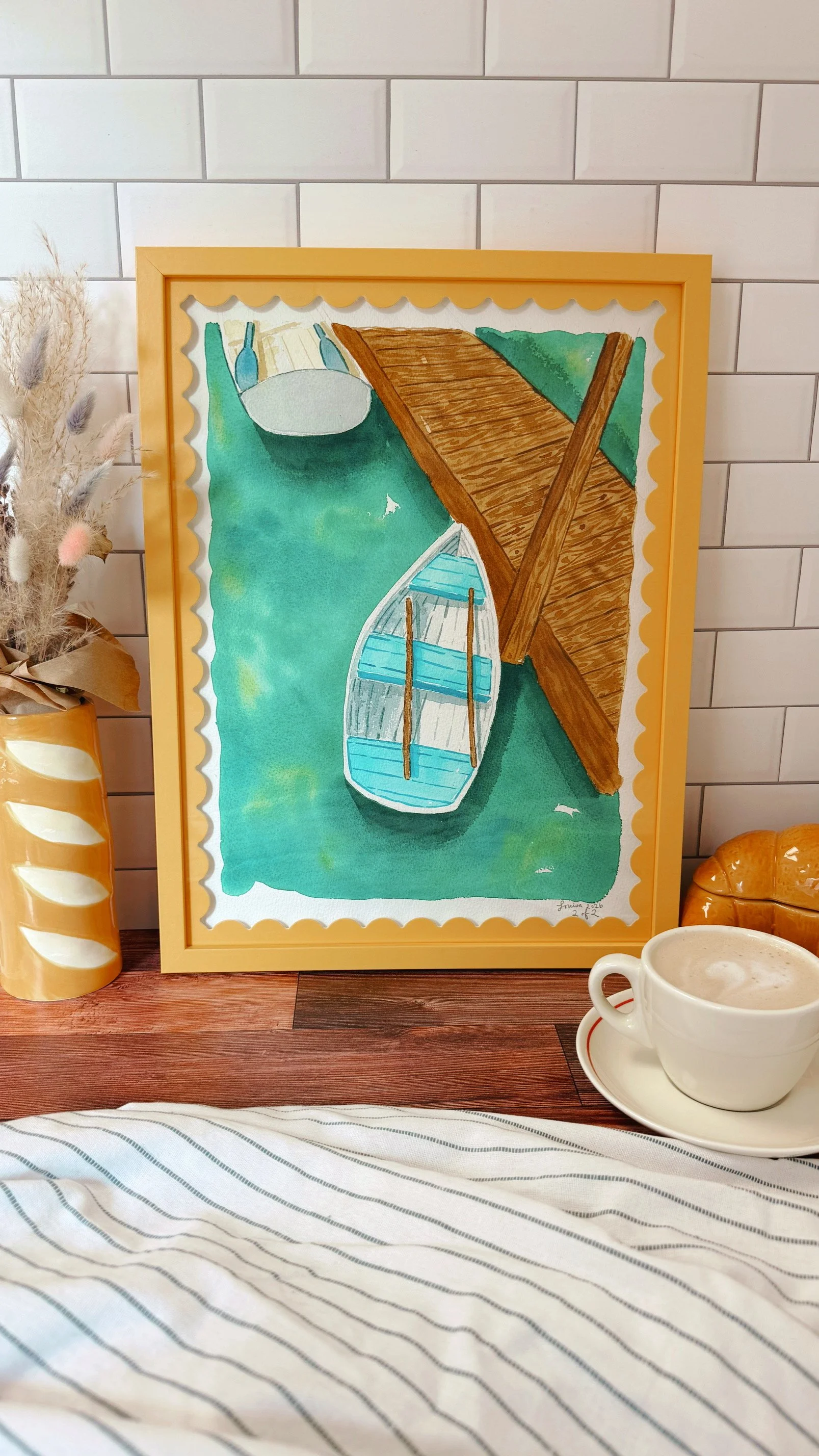 CREATING OVER COFFEE CUSTOM PAINTING ROW BOAT.JPG