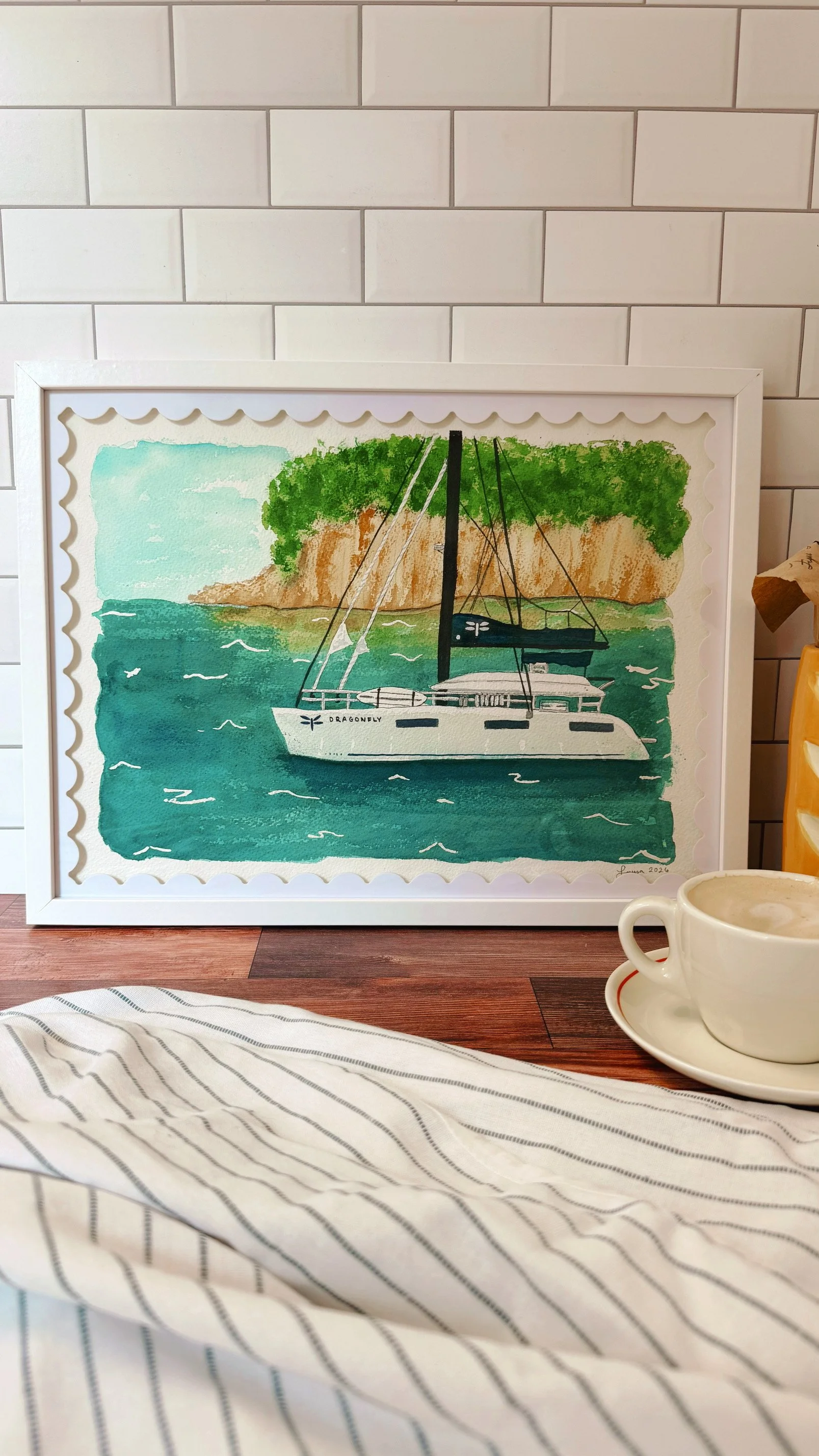 CREATING OVER COFFEE CUSTOM PAINTING SAILBOAT.JPG