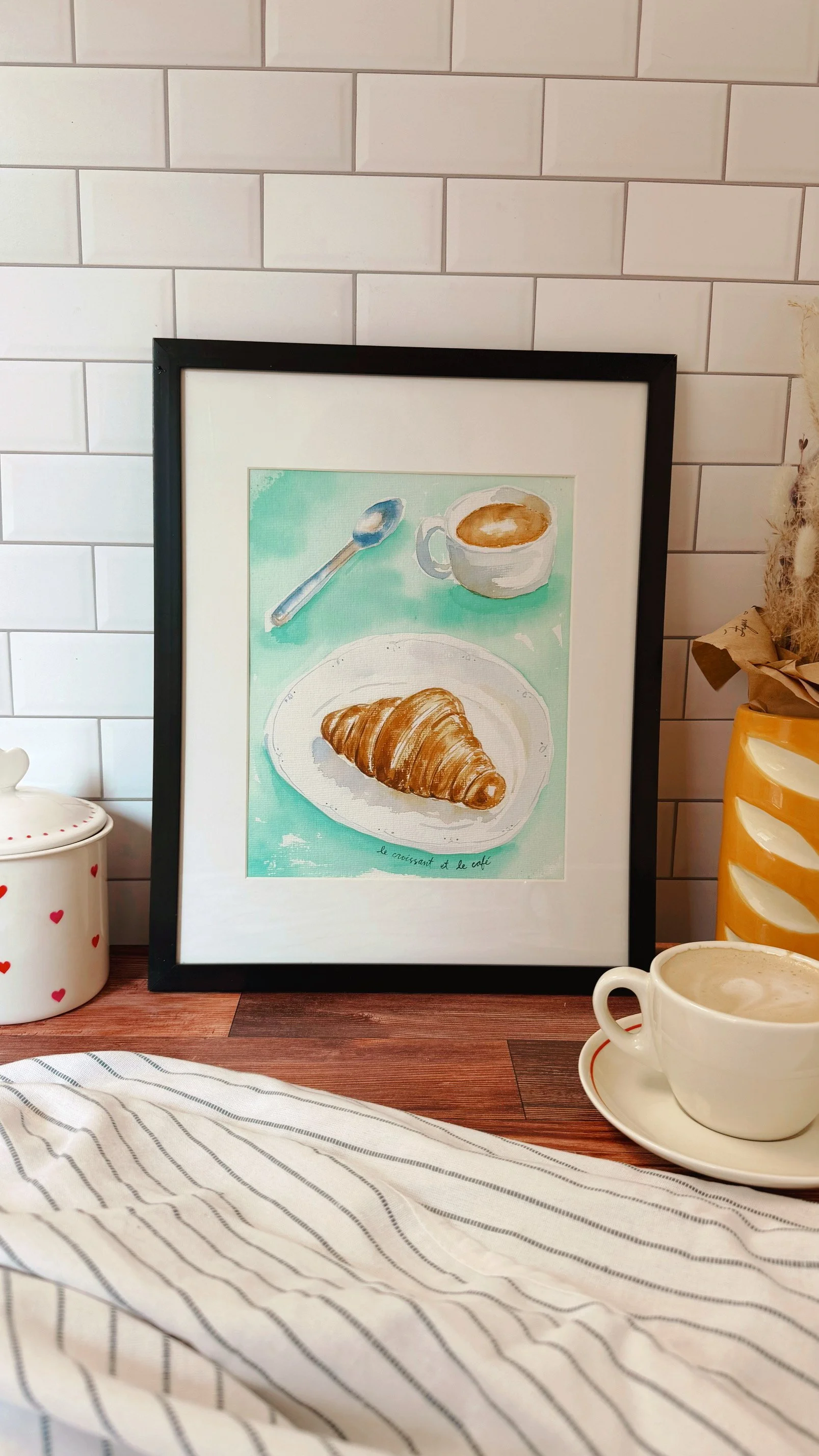 CREATING OVER COFFEE CUSTOM PAINTING CROISSANT AND COFFEE.JPG