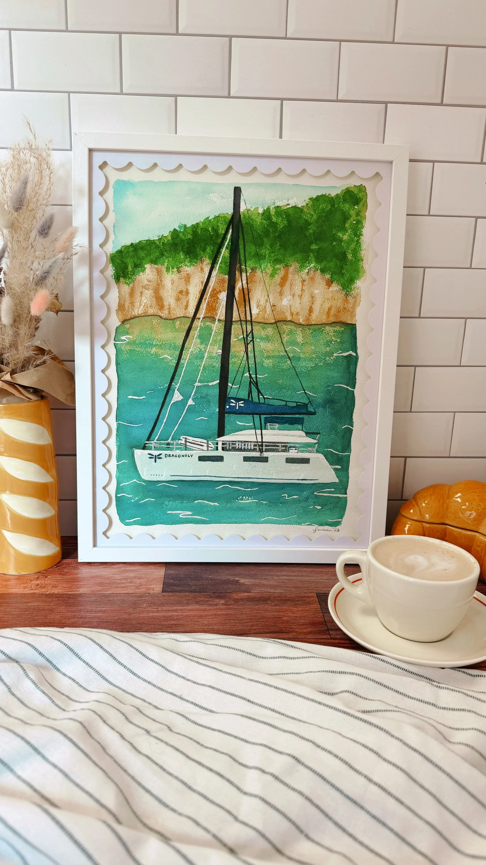 CREATING OVER COFFEE CUSTOM PAINTING SAILBOAT FRONT.JPG
