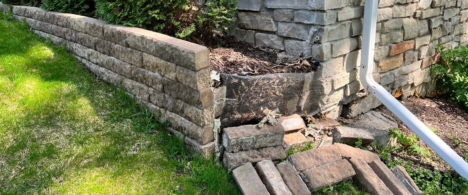 Small Retaining Wall in Mound