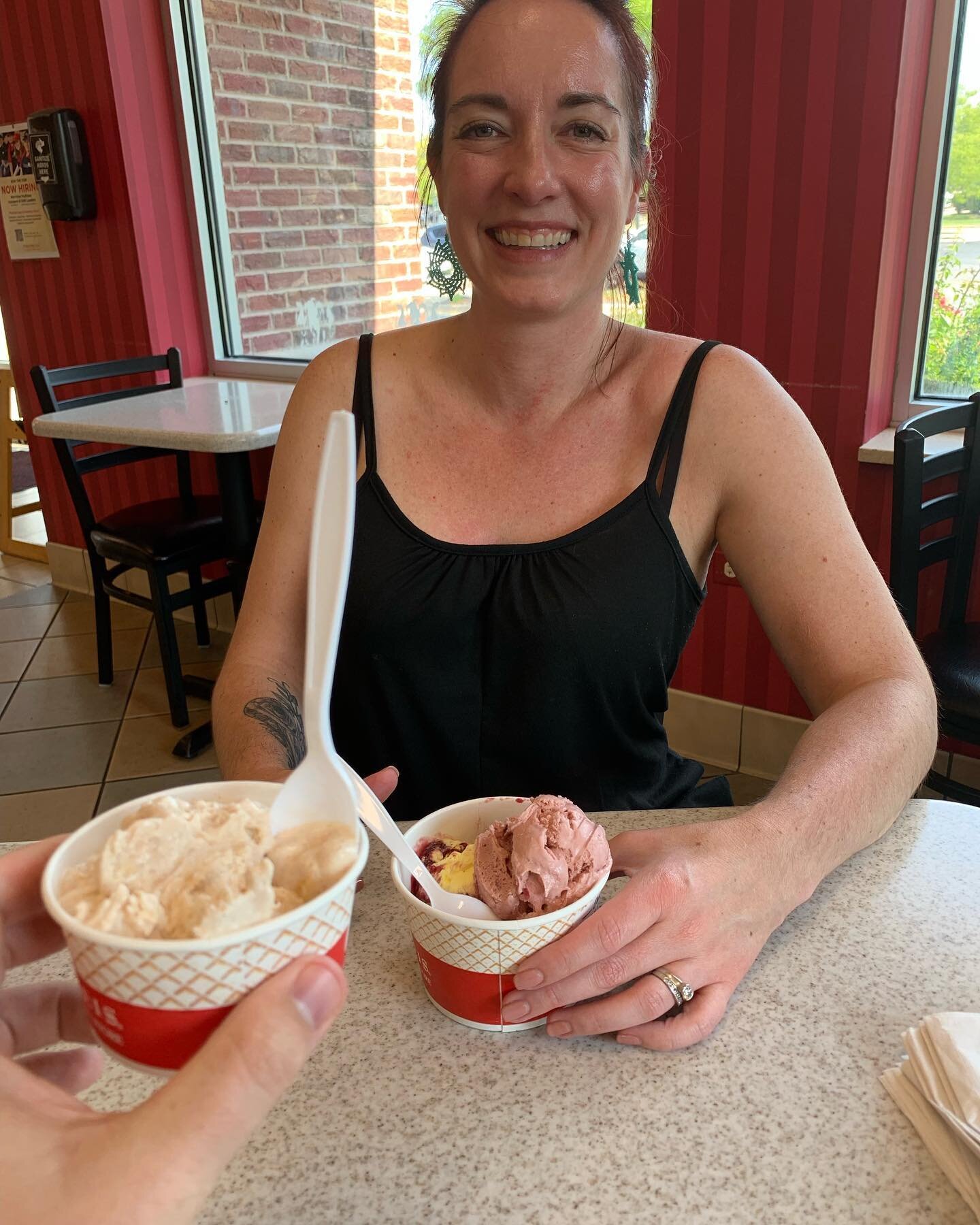 When it feels like 107 degrees and you get ice cream for lunch 🥵 🍨 😋 #lifeisgood #lifegoals #grownups