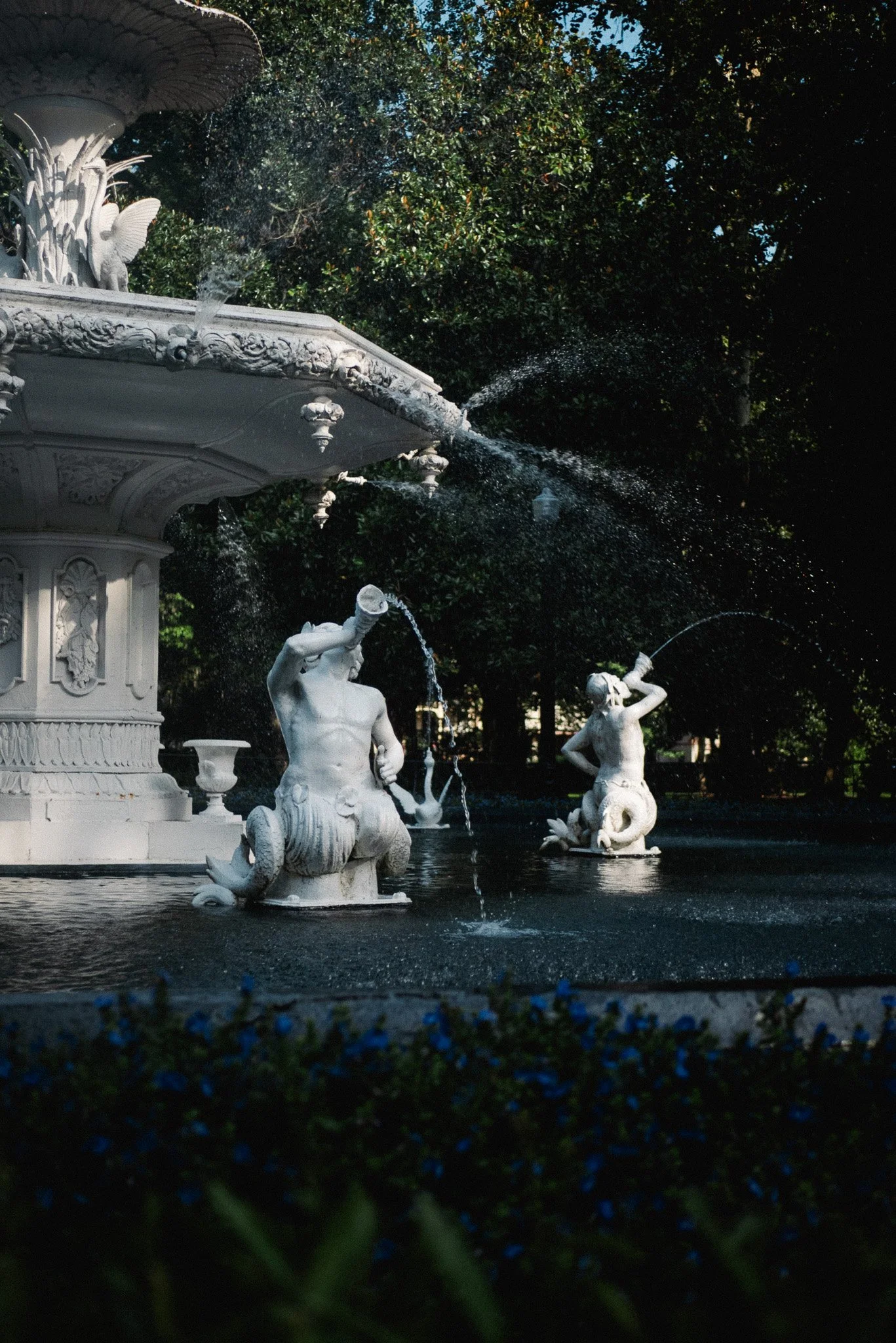 Morning Light on the Fountain's Mermen