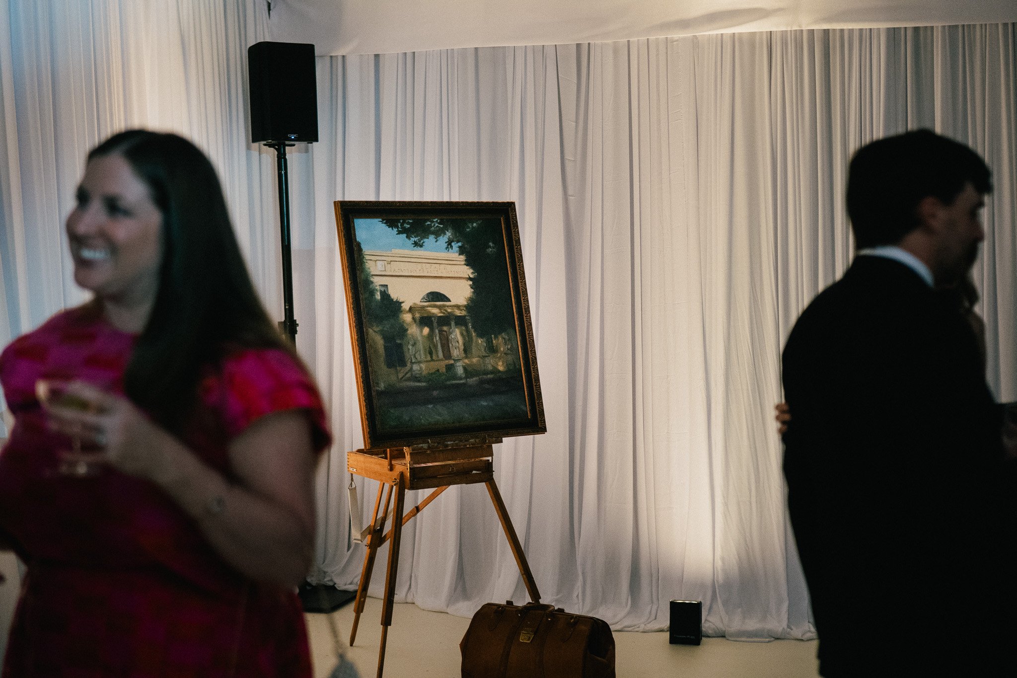 Telfair Academy oil painting displayed at gala event Savannah Hampton Watts