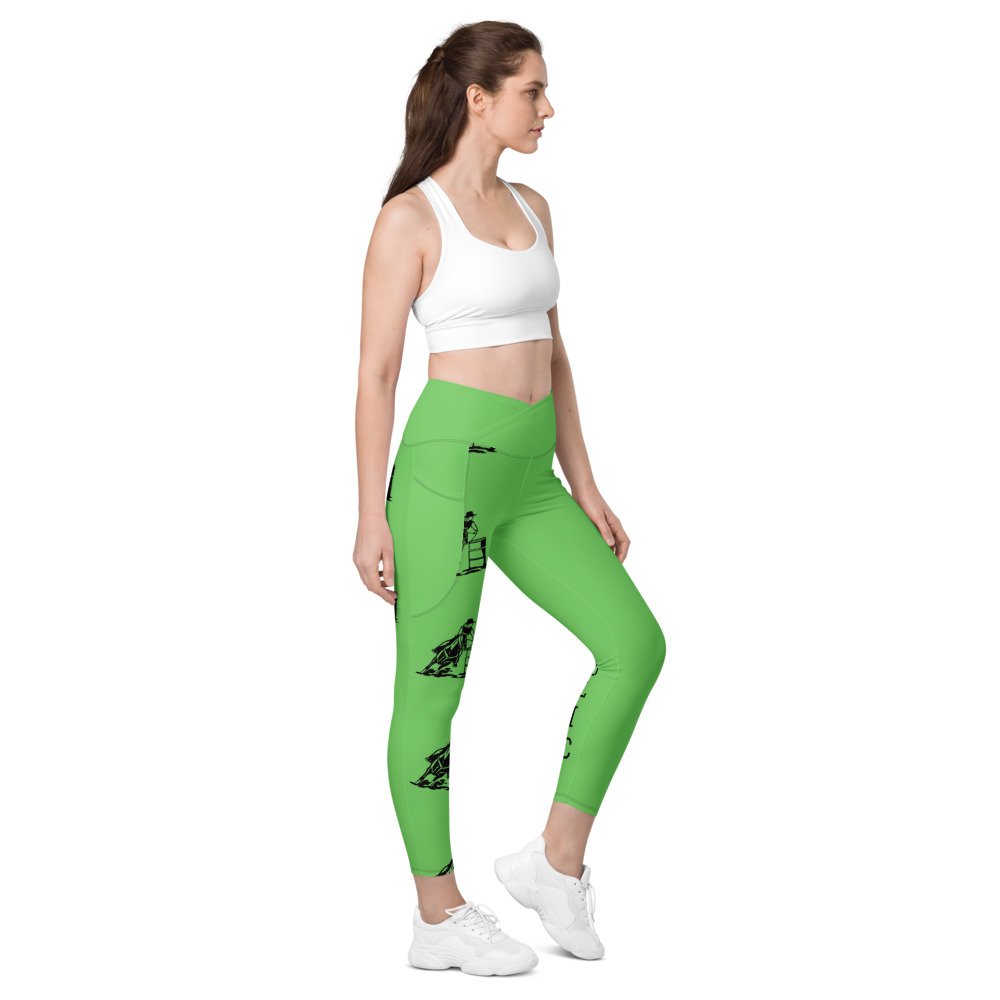Green Barrel Racer Crossover leggings with pockets — Cowgirlaholic