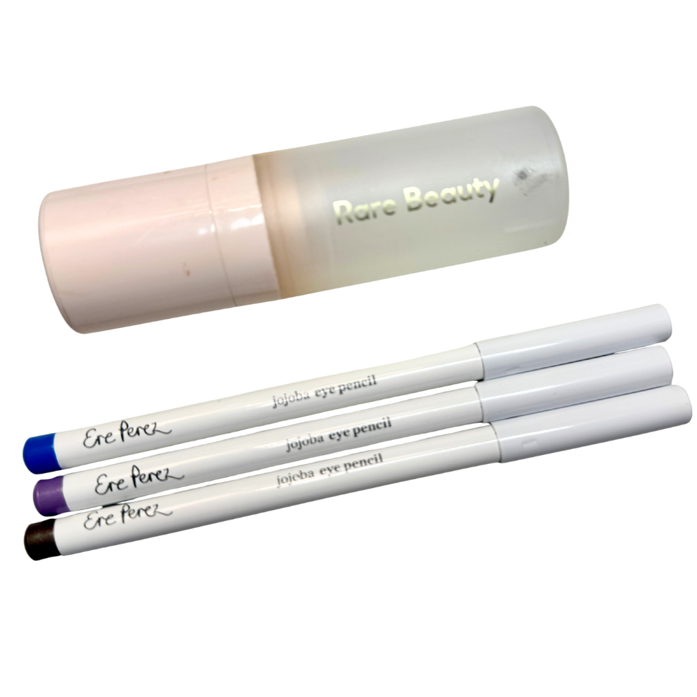 Rare Beauty Illuminating Primer and Ere Perez Jojoba Eye Pencils