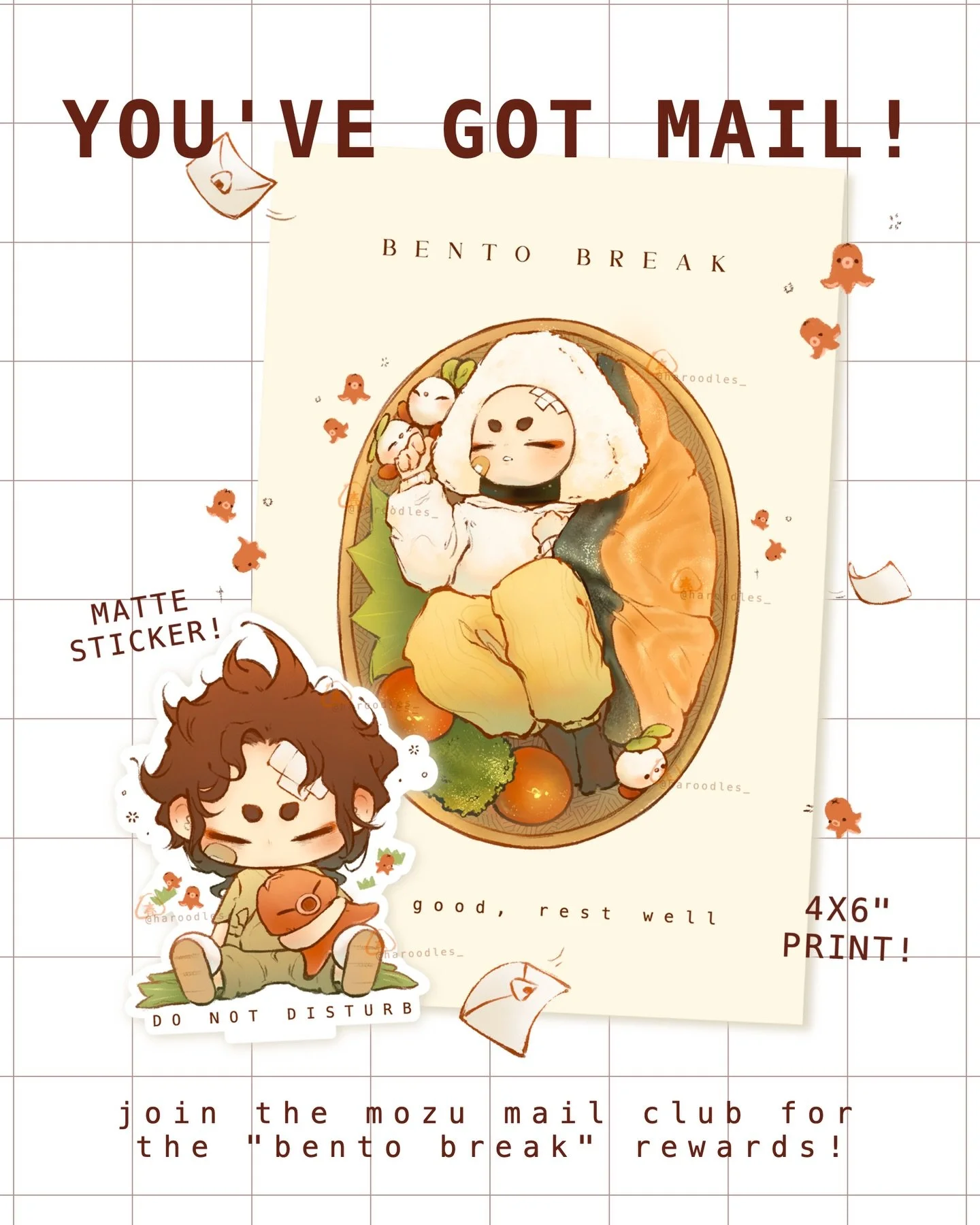 My first ever mail club rewards〜💌｡𖦹&deg;‧[LINK IN BIO]
Join the Mozu Mail Club for the price of just a coffee and/or a snack!🍙🍥☕️🍵Different tiers give you access to exclusive benefits and rewards, but all tiers give you access to my eternal grat