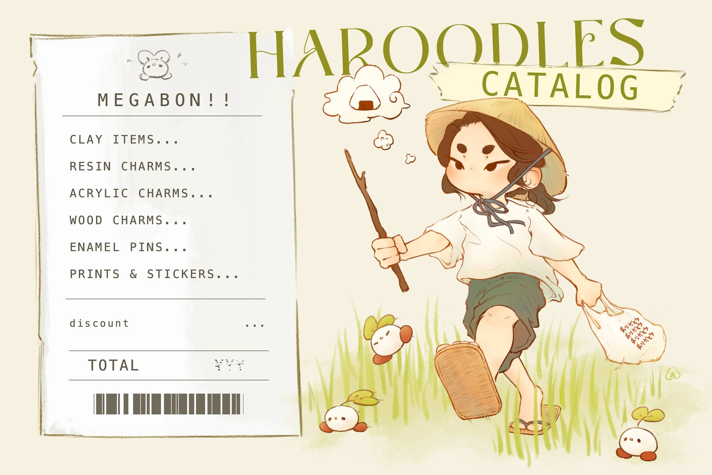 Megabon catalog!! [zoom for details🔍]
Lots of new items, from worry stones, to charms, to apparel, and stationery!! I hope you see you at @megabonhawaii!!

If you can&rsquo;t make it, or if you&rsquo;re not local, no sweat! I&rsquo;ll be launching a