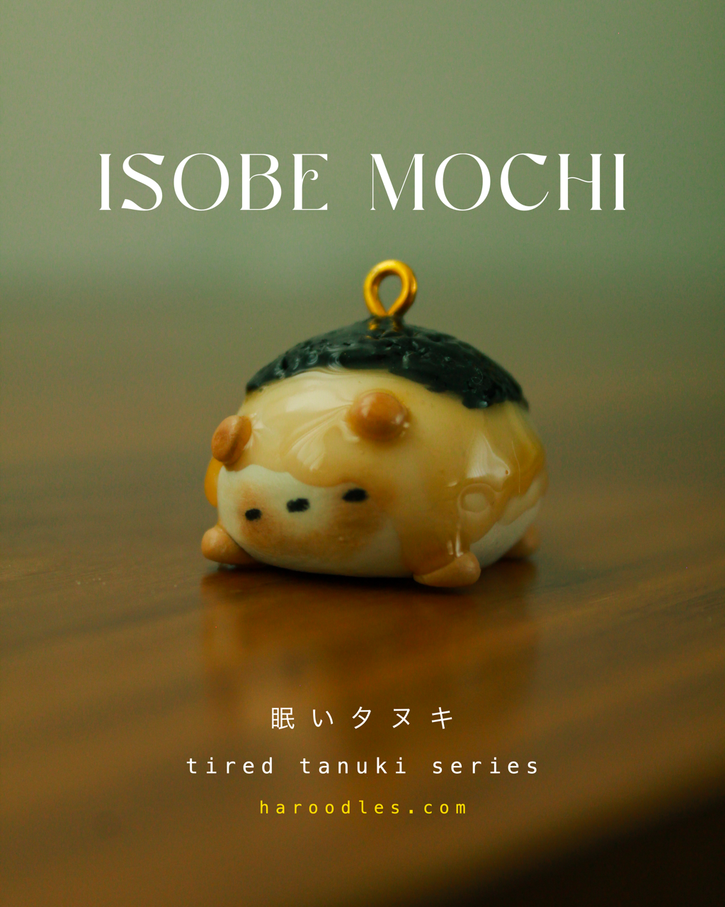 Isobe Mochi - Tired Tanuki Clay Charm