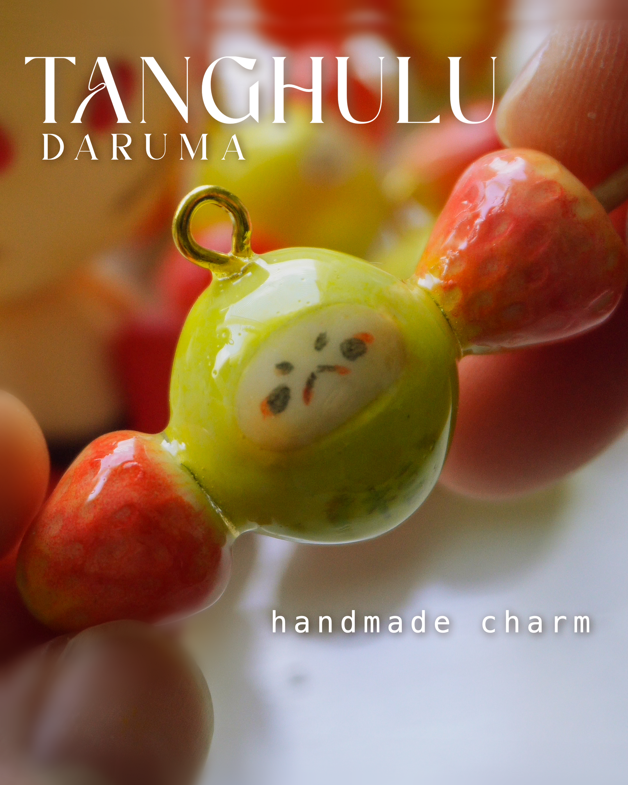 Tanghulu Daruma - Clay Charm
