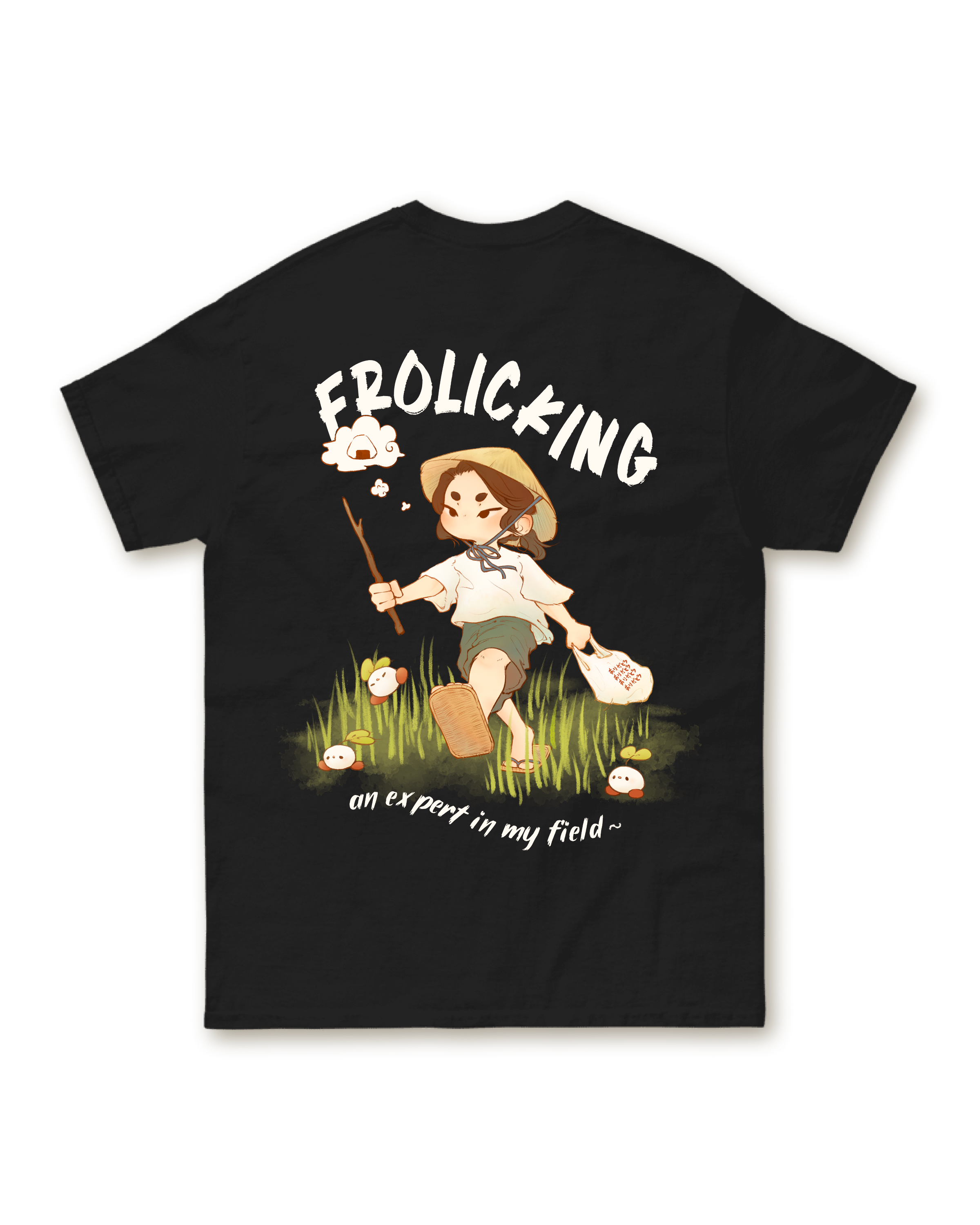 Frolicking [Black vers.] - Hand-pressed T-Shirt