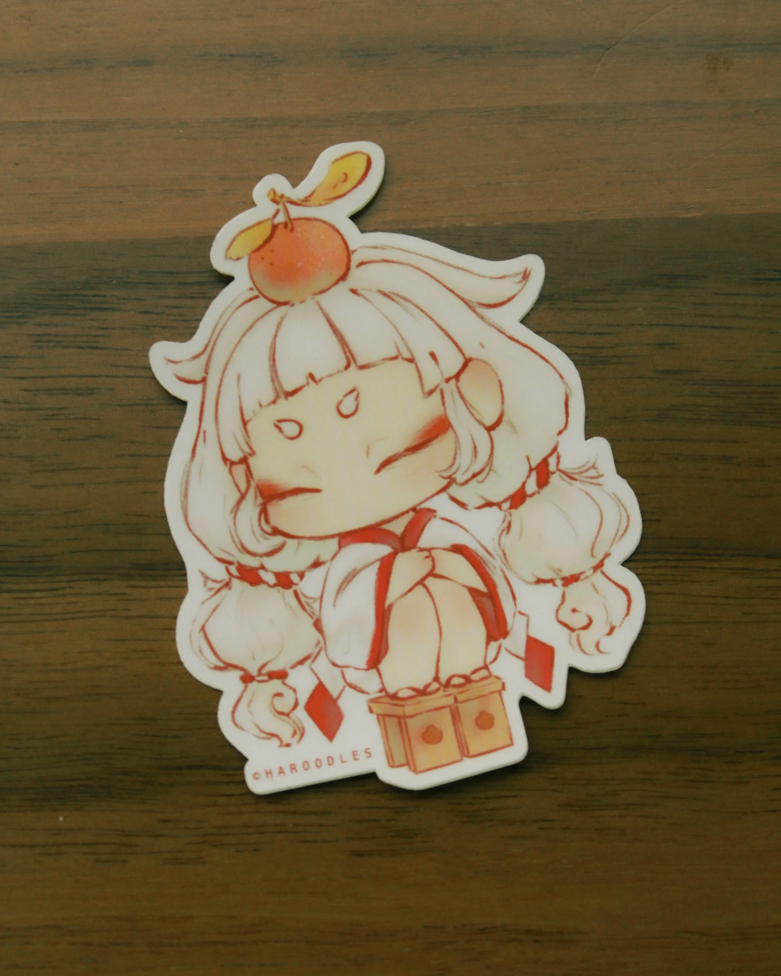 Kagami Mochi Girl - Matte Sticker