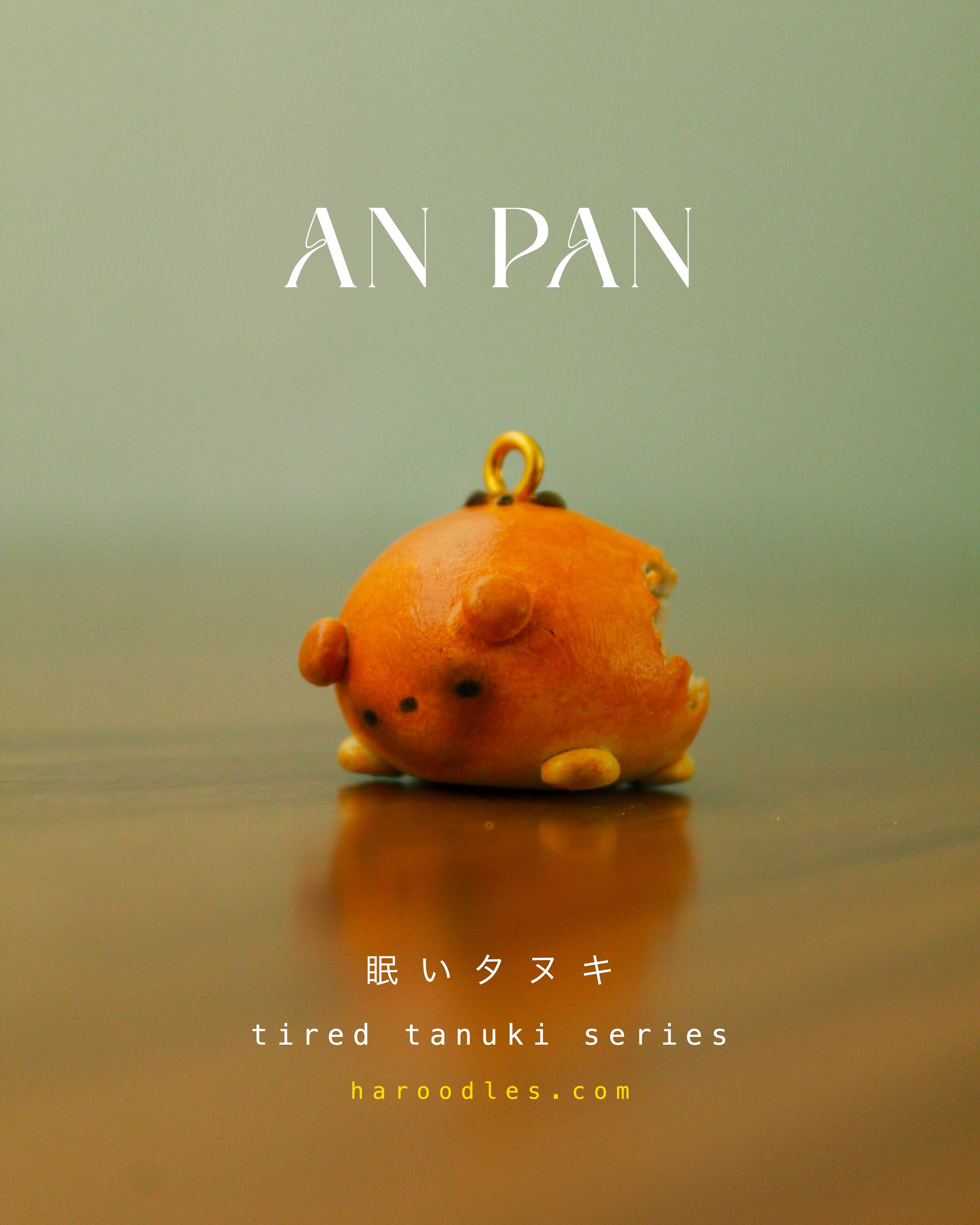 An Pan - Tired Tanuki Clay Charm