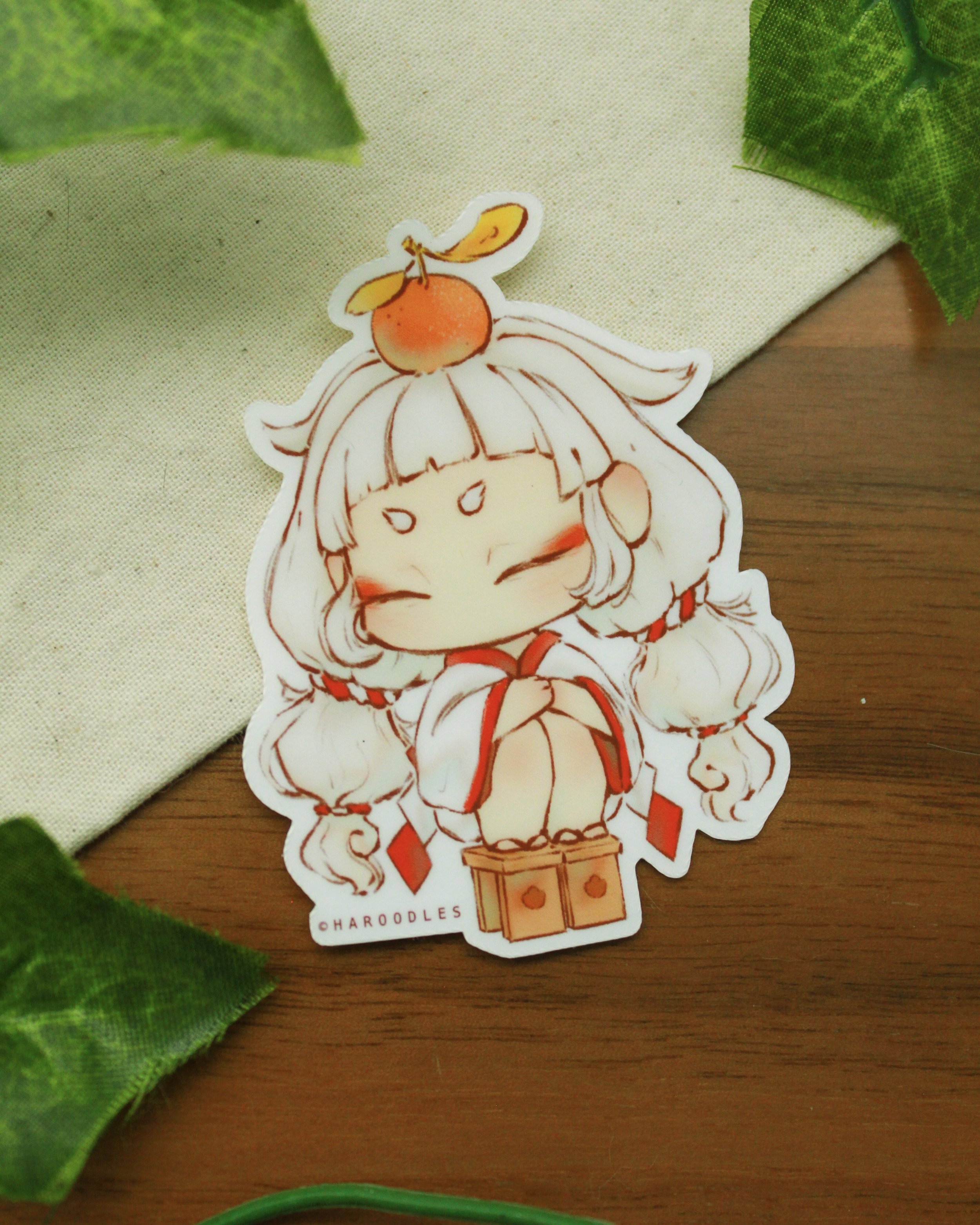 Kagami Mochi Girl - Matte Sticker