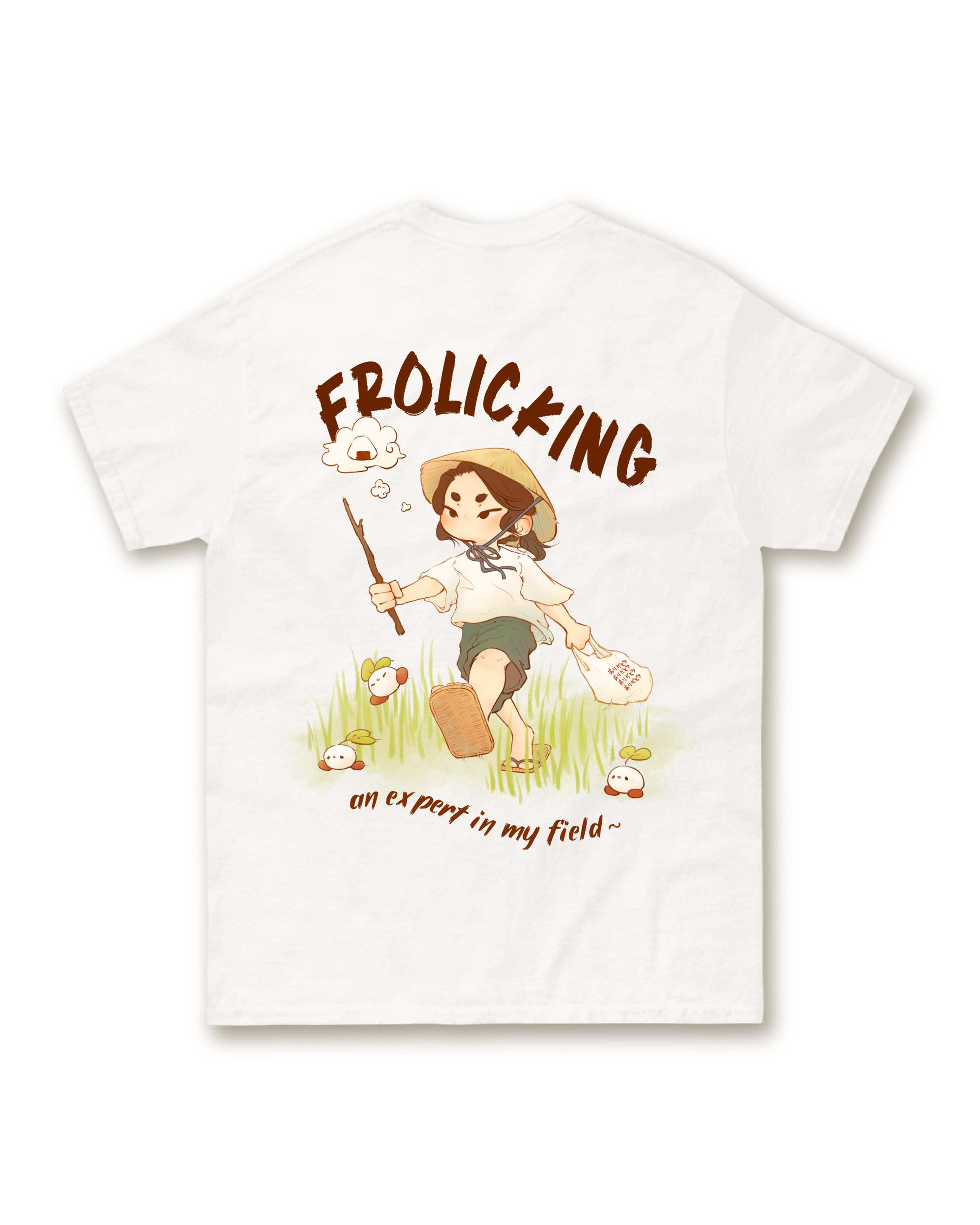 Frolicking [White vers.] - Hand-pressed T-Shirt