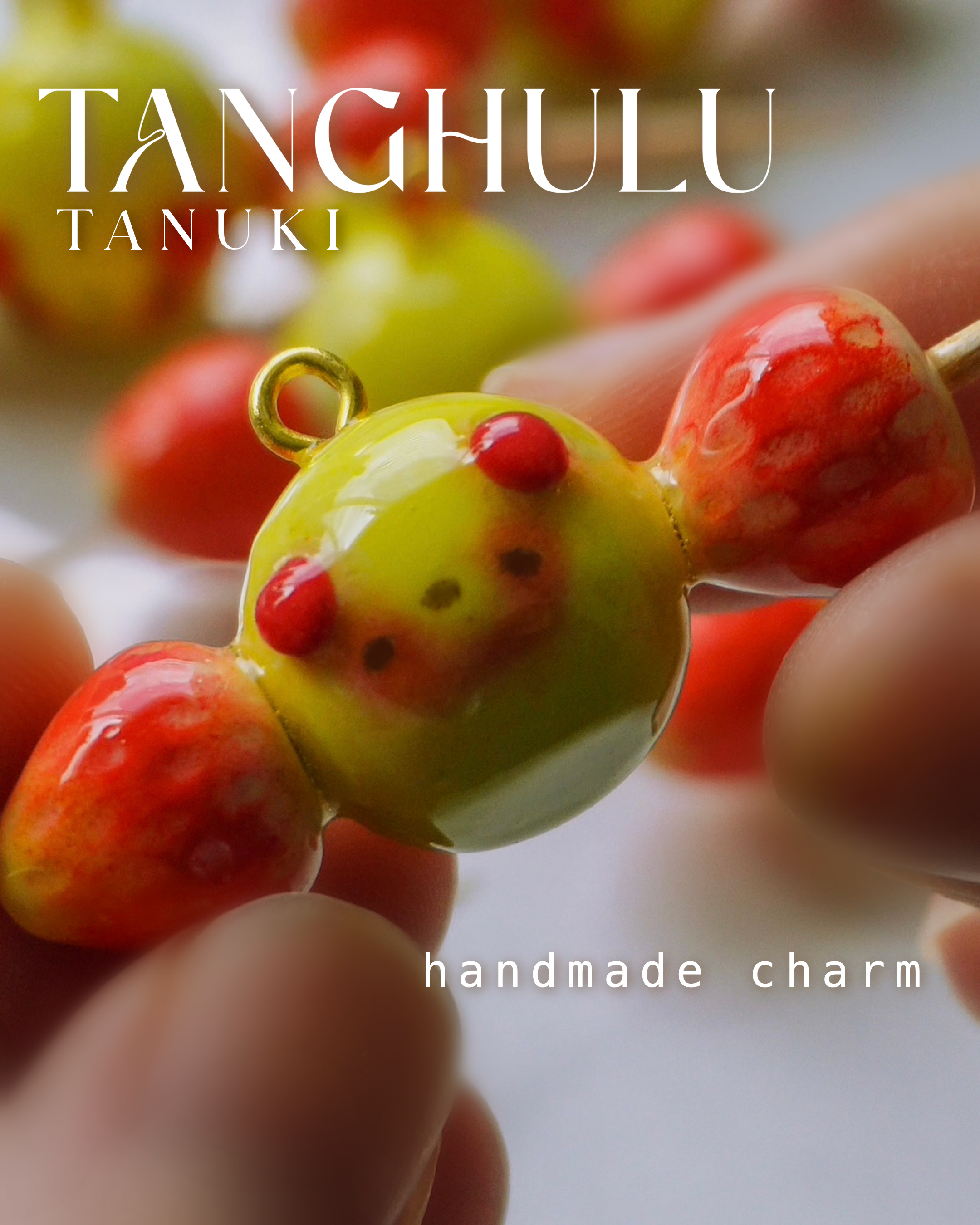 Tanghulu Tanuki - Clay Charm