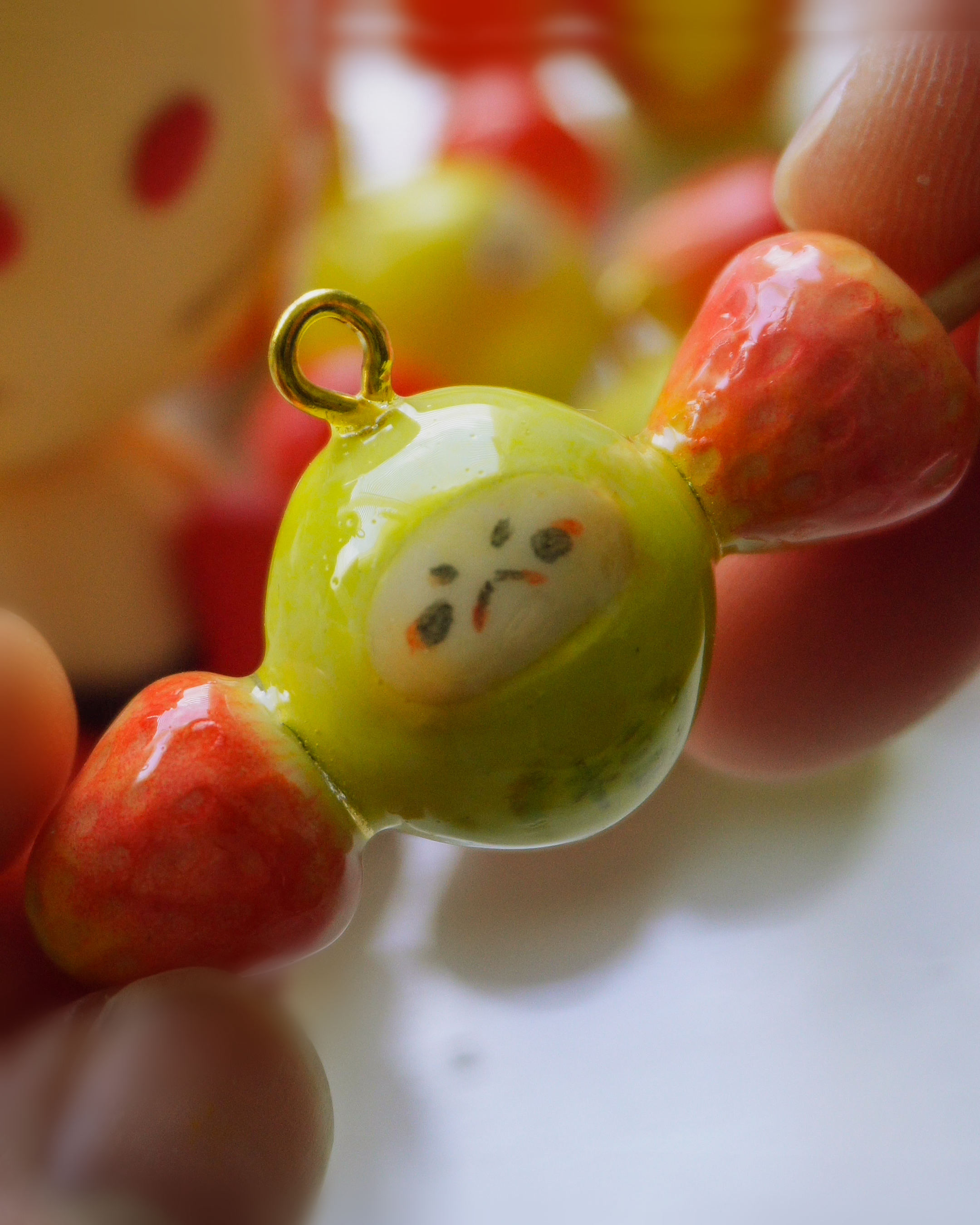 Tanghulu Daruma - Clay Charm