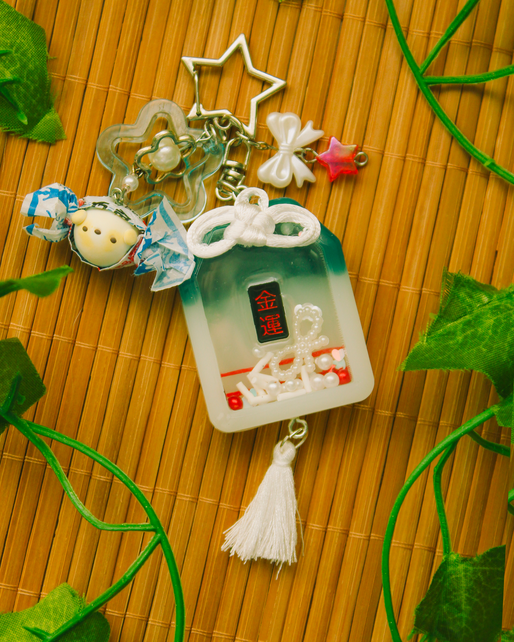 White Rabbit Omamori - Resin Shaker Charm