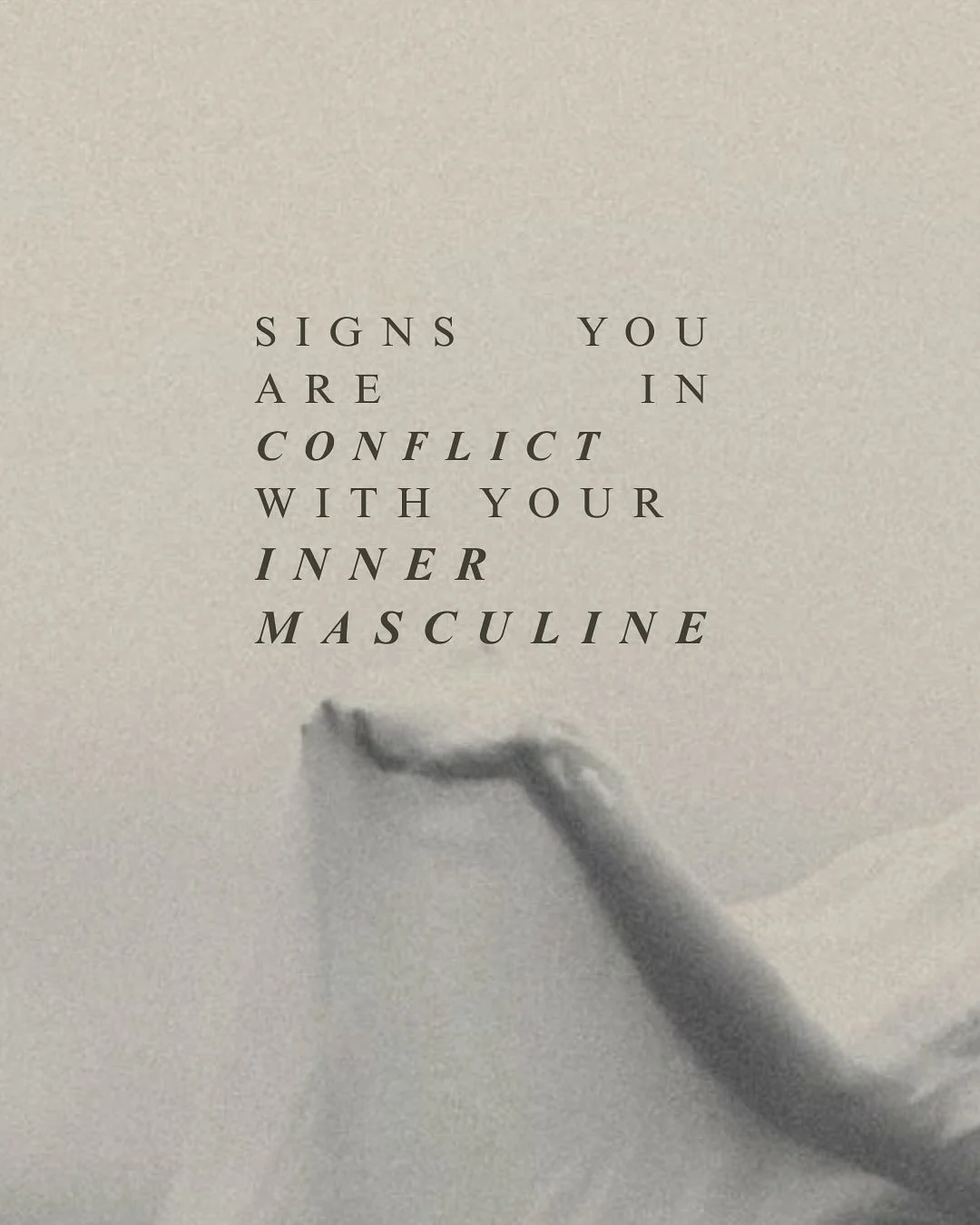 As a woman, being in conflict with your inner animus will often feel like a hard swing to either side of the pendulum &ndash; suppression, distrust, or fear of men or masculine structures and energy, or conversely over identification and seeking prox