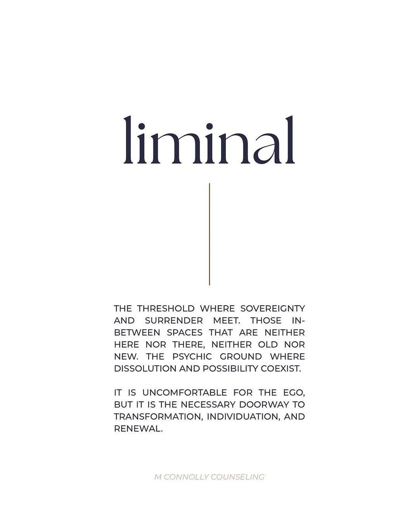 When we learn to resist the magnetic draw toward certainty, definition, and urgent direction - when instead we meet ourselves with containment, with curiosity, with patience in the liminal space, what emerges there is at once surprising and also what