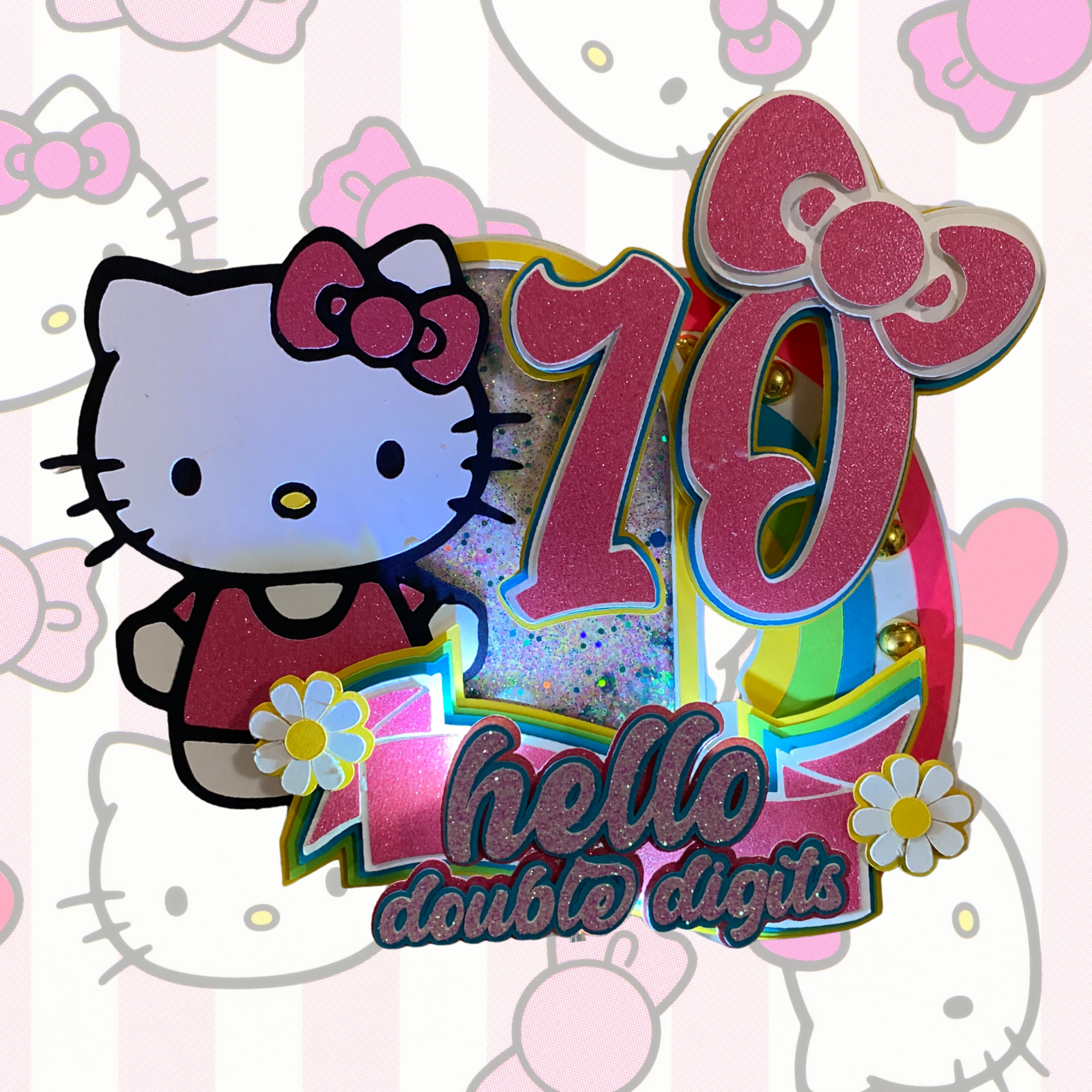 Rainbow Hello Kitty Cake Topper
