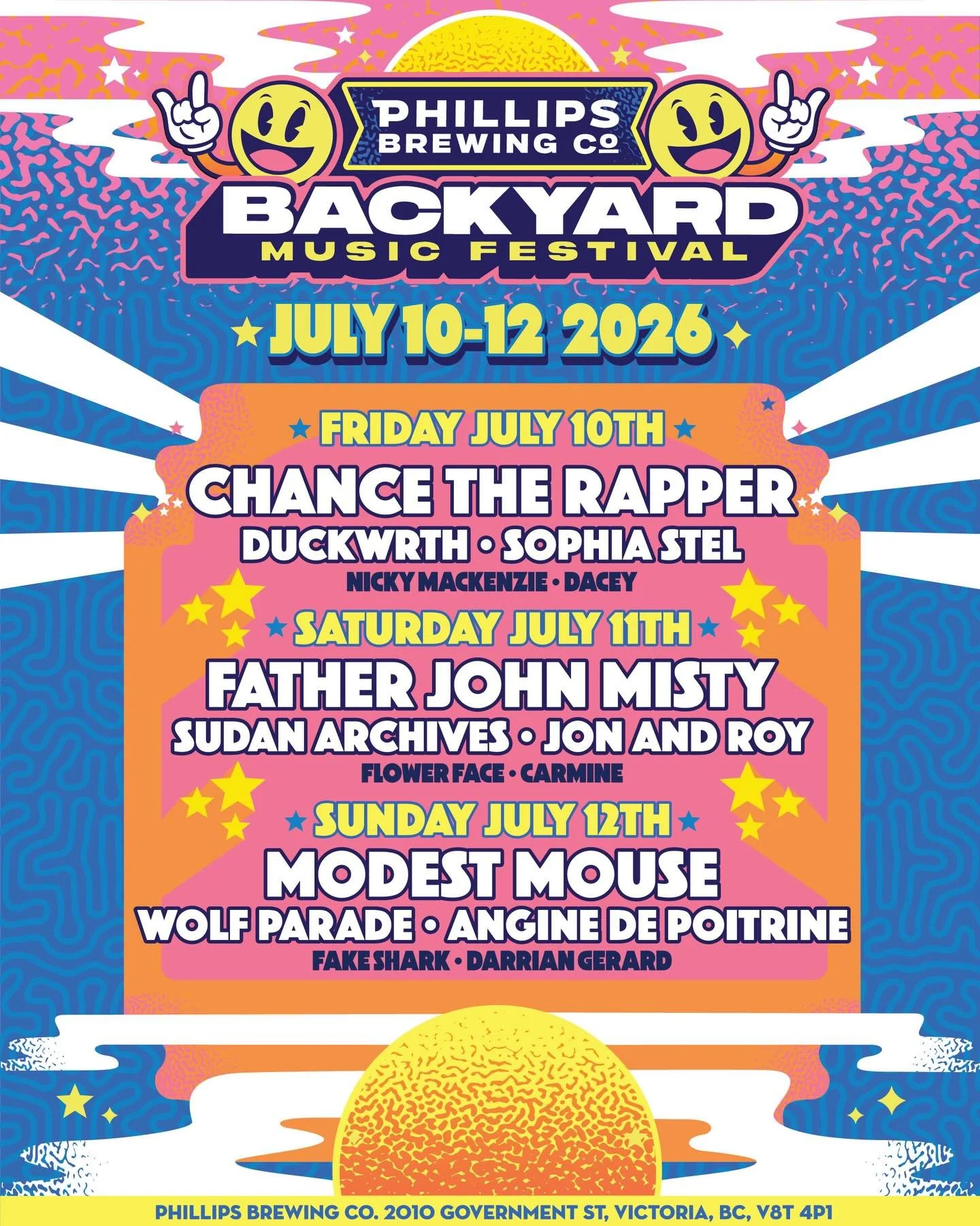 🚨 THE 2026 BACKYARD LINEUP IS HERE 🚨
&nbsp;
One weekend. 3 epic nights. July 10&ndash;12. All the music, sunshine and ice-cold beers you can handle. Tickets go live tomorrow, Wednesday, March 25th at 10AM. Don&rsquo;t miss out.
&nbsp;
Follow @phill