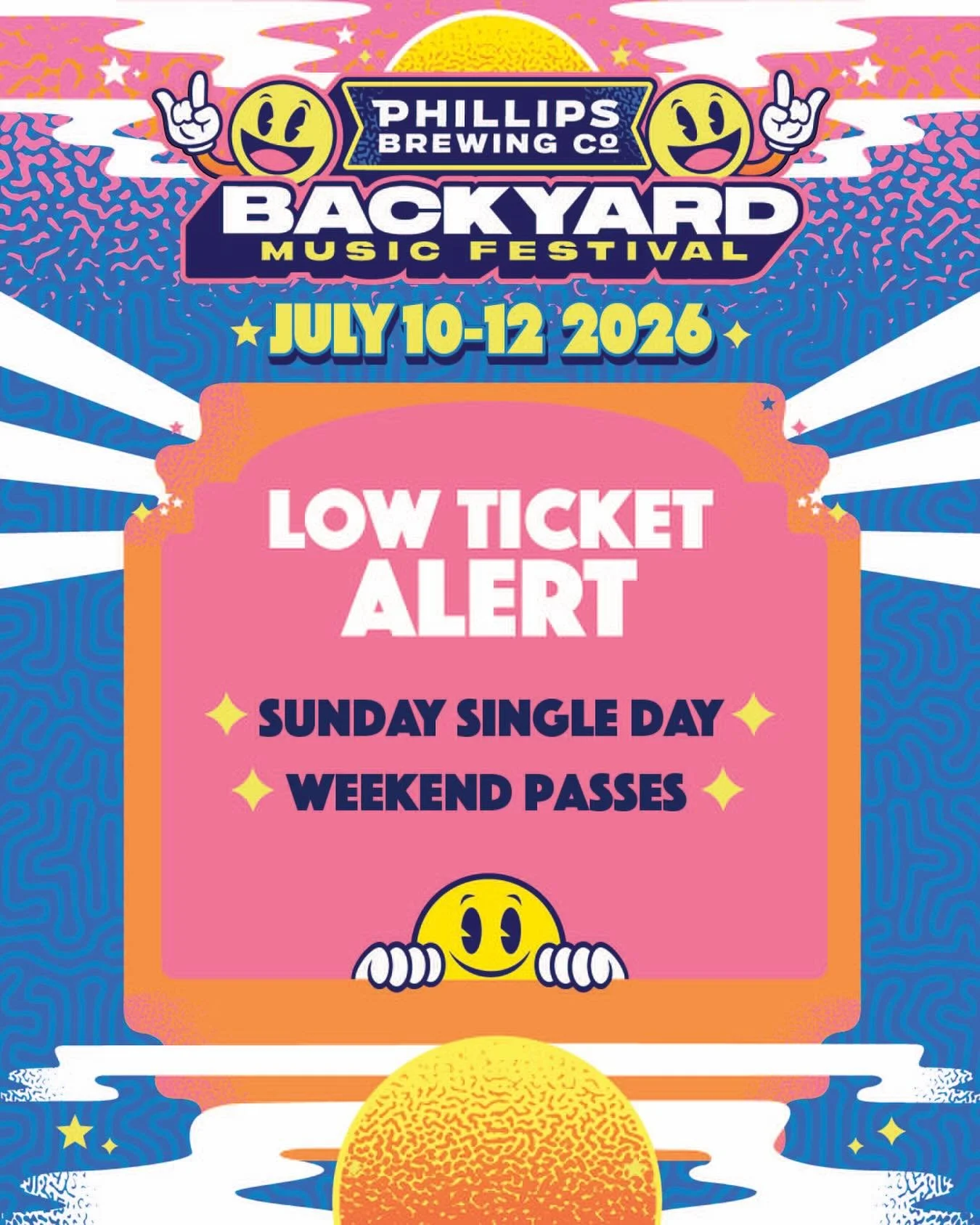 🚨 LOW TICKET ALERT 🚨
&nbsp;
Sunday is almost gone&hellip; and weekend passes are right behind it.
&nbsp;
If you&rsquo;ve been thinking about it, this is your chance as we&rsquo;re expecting both to sell out very soon.
&nbsp;
Lock in your spot befor