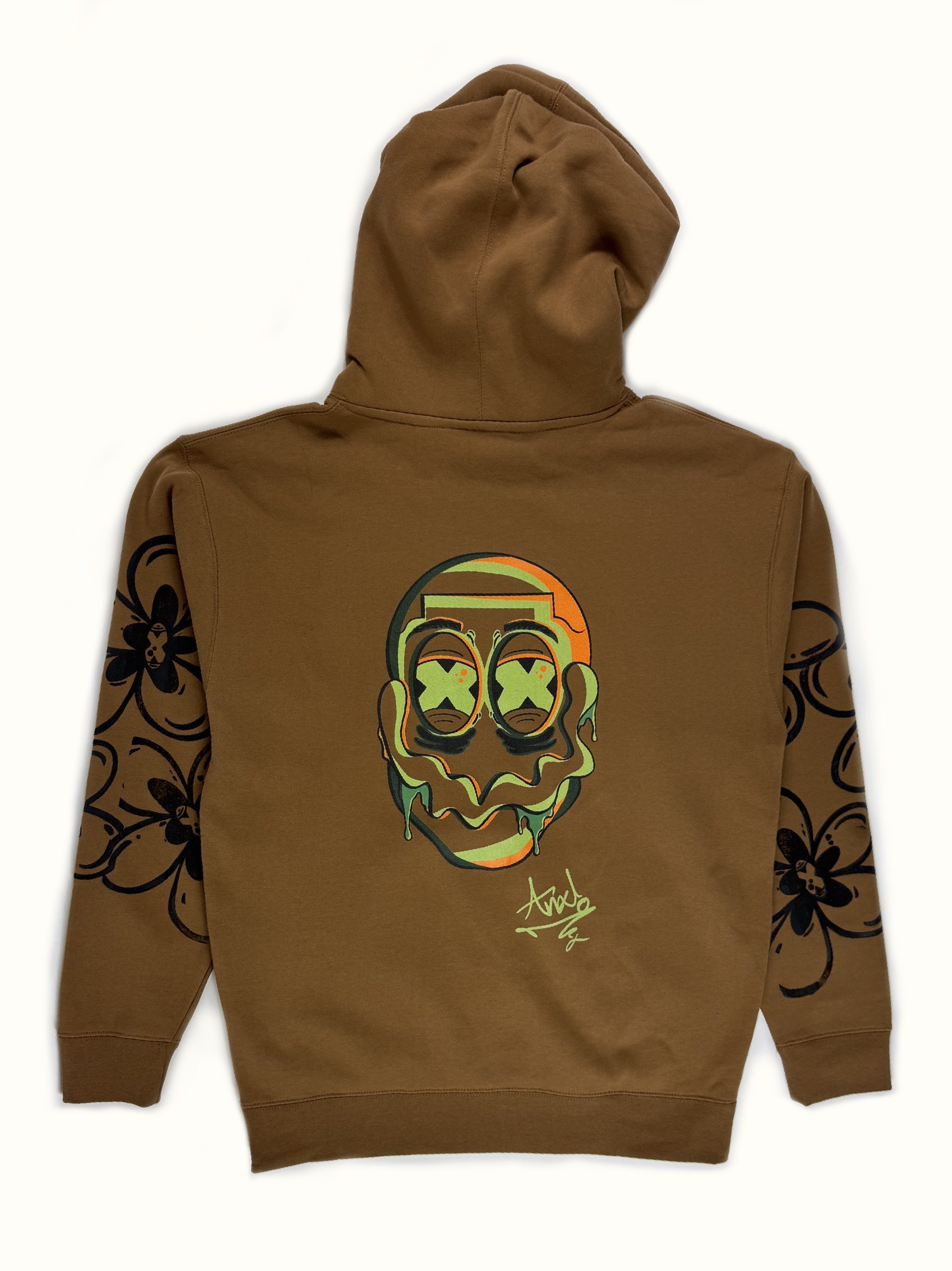 Hoodie Flower Print Sleeves