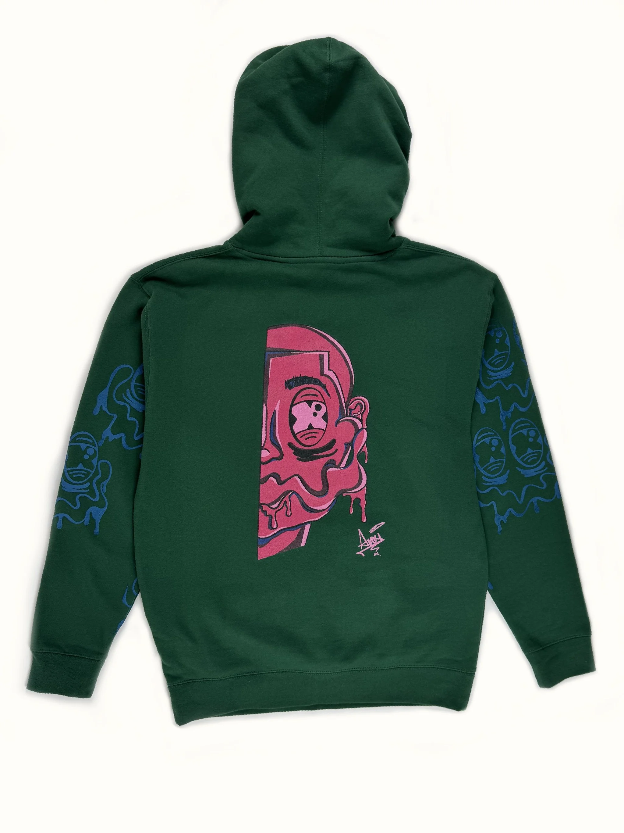 Hoodie Face Print Sleeves