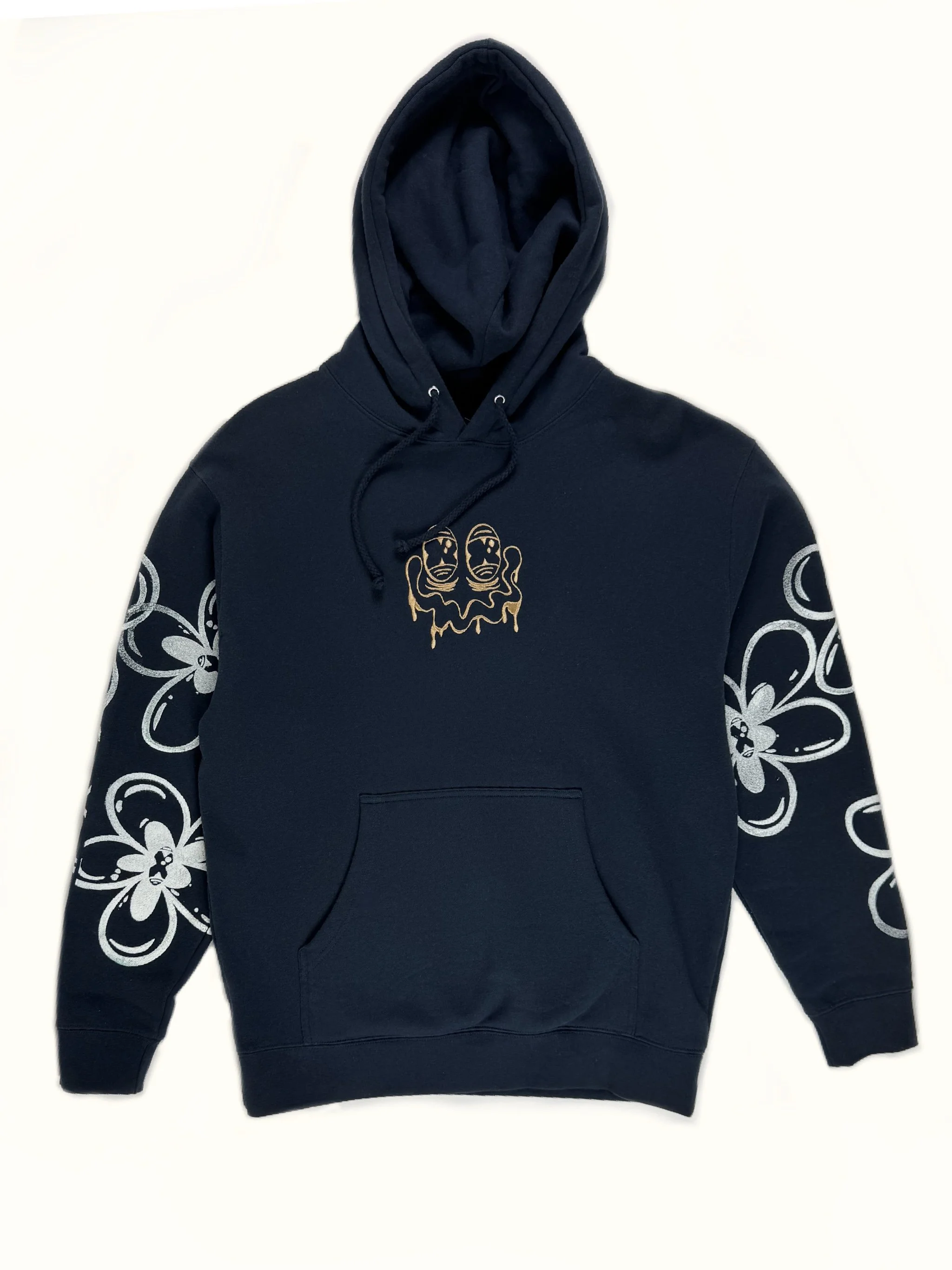 Hoodie Flower Print Sleeves