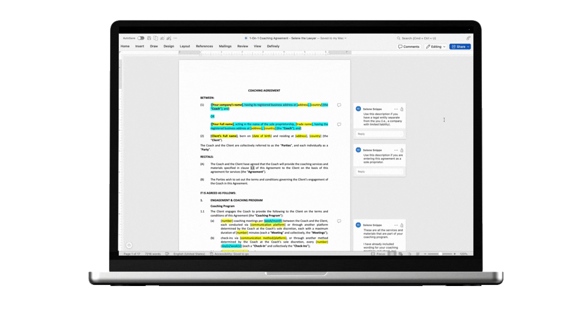 Coach agreement template