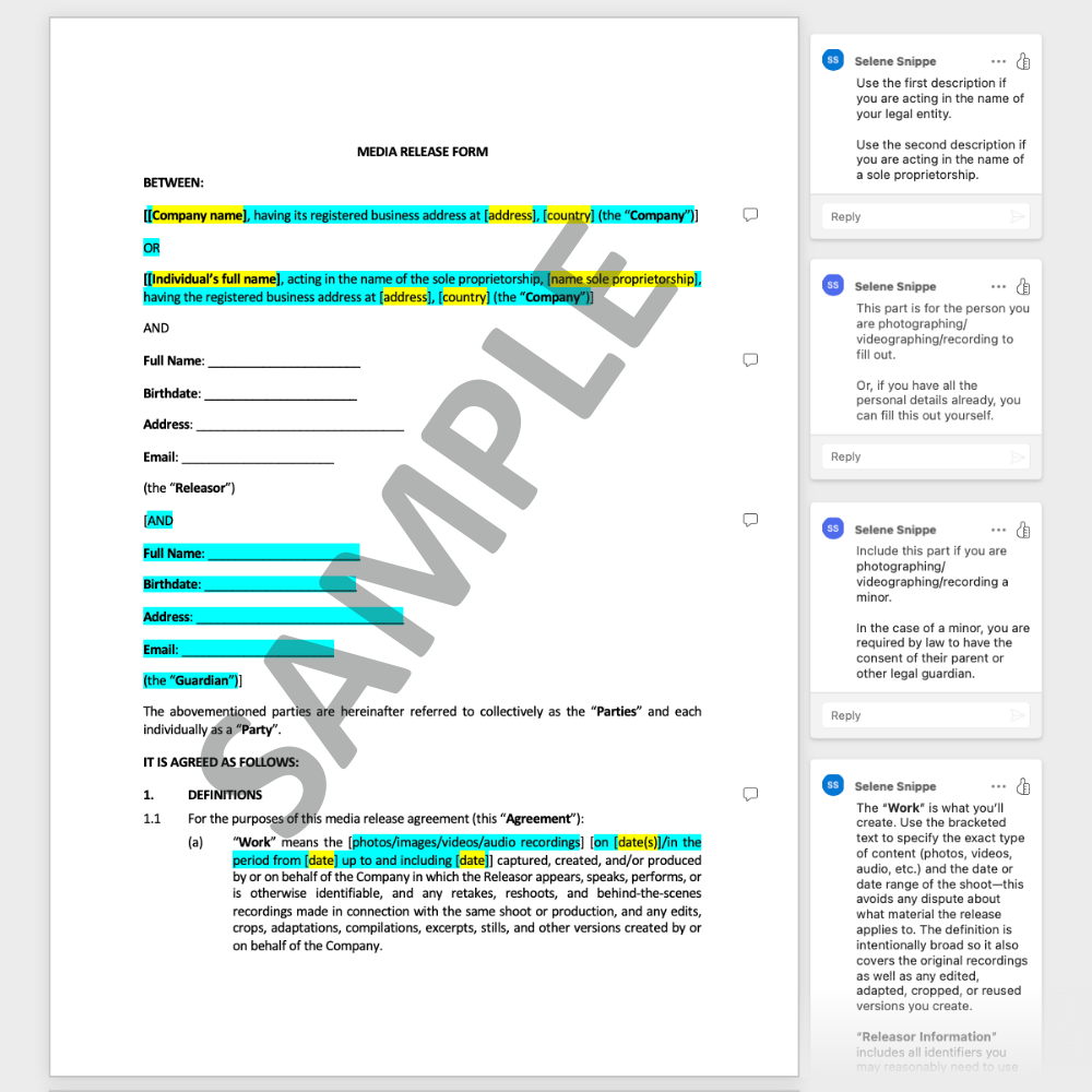 Media release form pdf