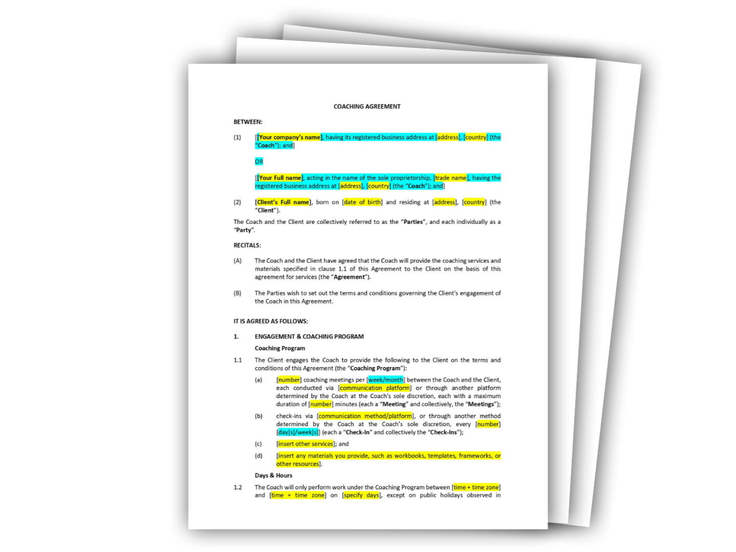 Coaching Agreement Template