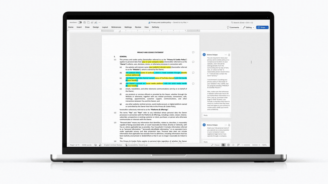 privacy policy template