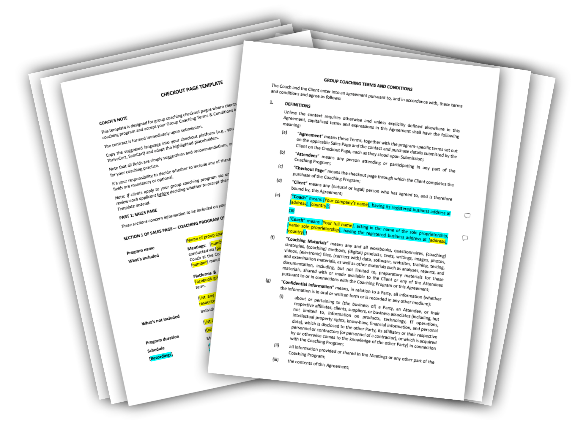 Group Coaching Terms and Conditions Template