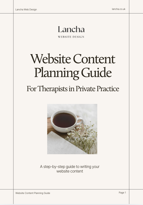 Website Content Planning Guide for Therapists