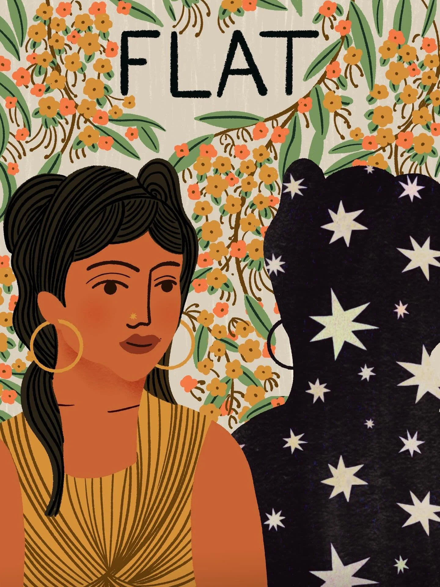 A while ago, I got the honor of doing a poster for @hoodlumrock &lsquo;s documentary, FLAT. Suri came to me with a clear and fun brief: she wanted a film poster that included a portrait of her, and captured her with pre-Raphaelite energy, with a focu