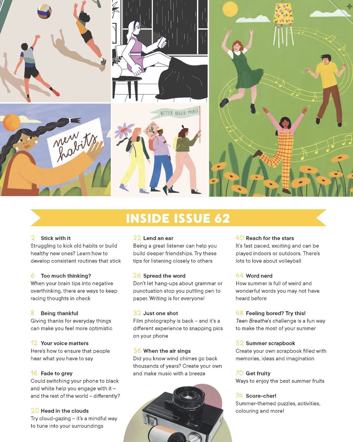 Contents of the Magazine Teen Breathe 62