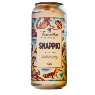 Fairweather Snappio 6%
Crispy IPA
Profile: Blueberry, grapefruit, peach.
$10.99