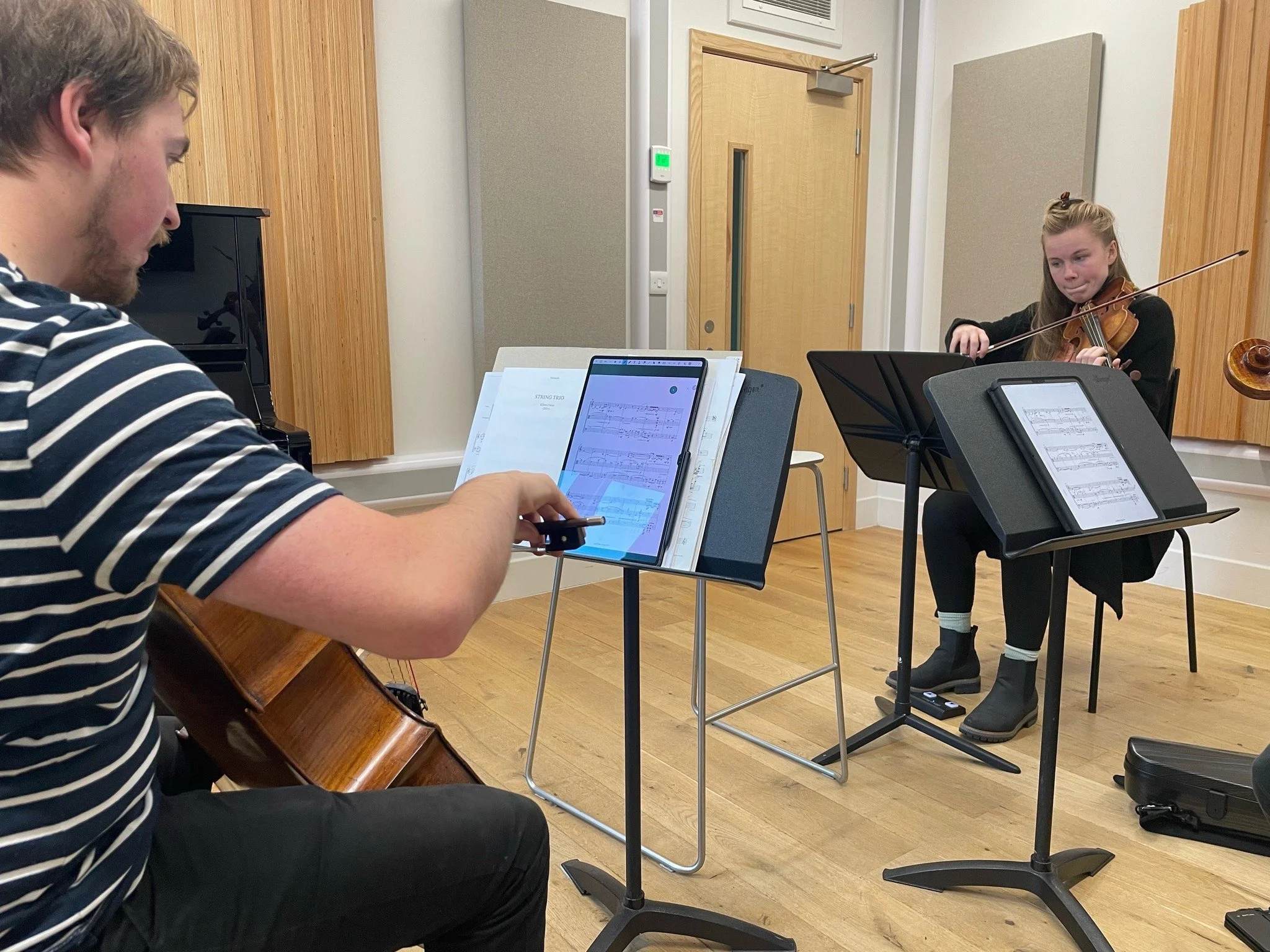 Rehearsal of Elliott Carter's String Trio