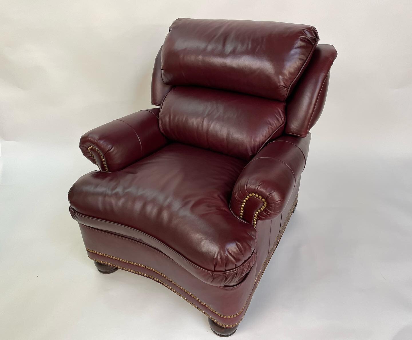 Completed just in time for thanksgiving ! A classic @hancockandmoore lounge chair tastefully restored by our team here at Total Leather Care.  Roughly 40% of the leather had to be replaced and was sourced from @casperhillleather . Our leather restora