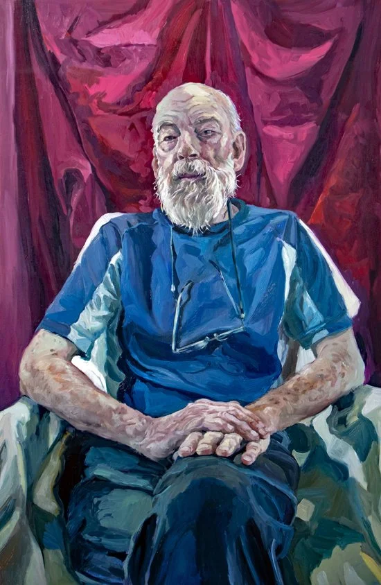 Portrait of a Man, oil on cradled board,36 in H x 24 in, 2025