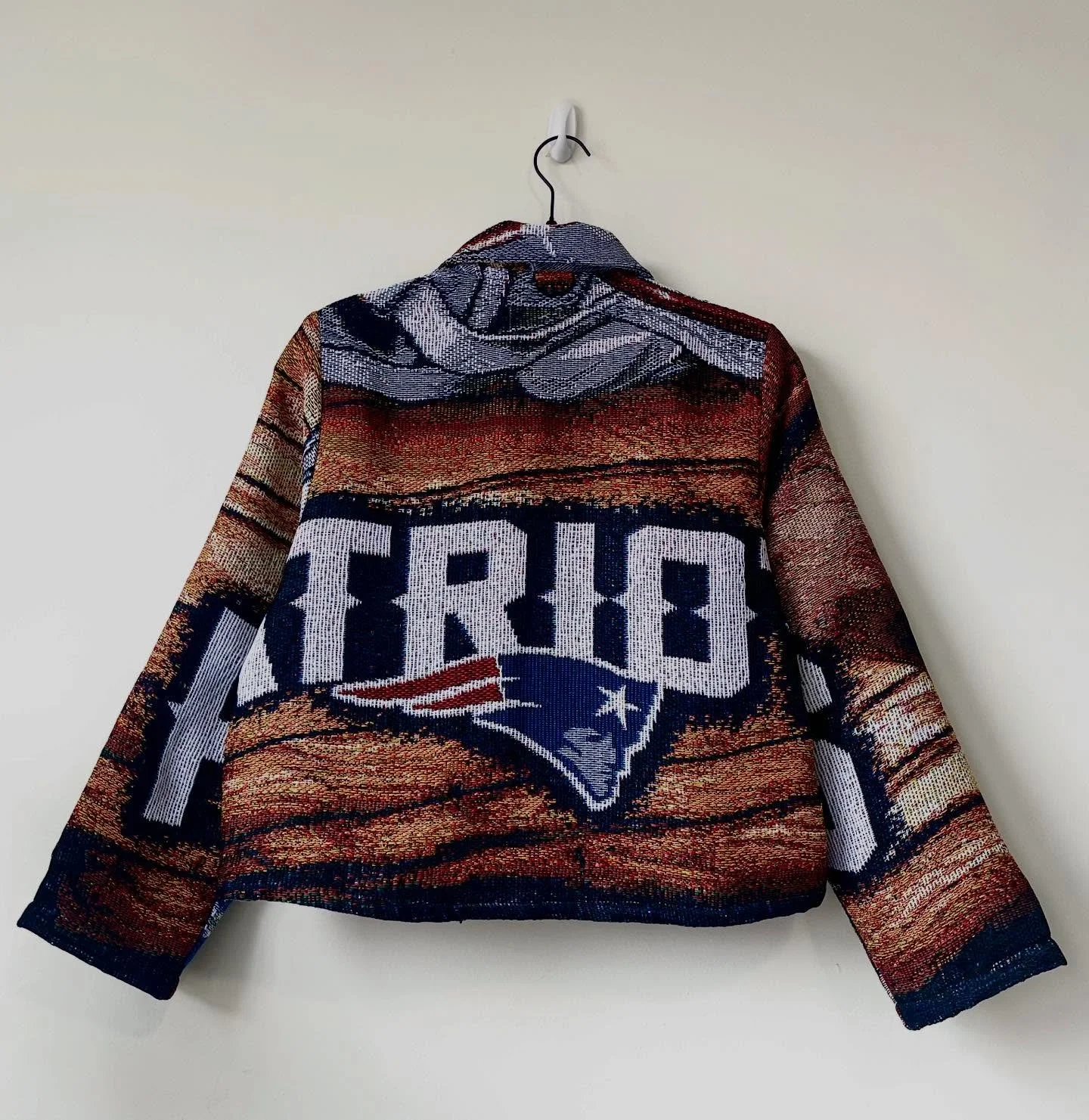 Happy Super Bowl Eve! 🏈❤️💙

I&rsquo;ve been spending all of this week making as many Patriots jackets as I could and I just added a the last two to my website!! 
Link in my bio to shop 🔗 🥰

GO PATS! 

#patriots #patsnation #newenglandpatriots #nf