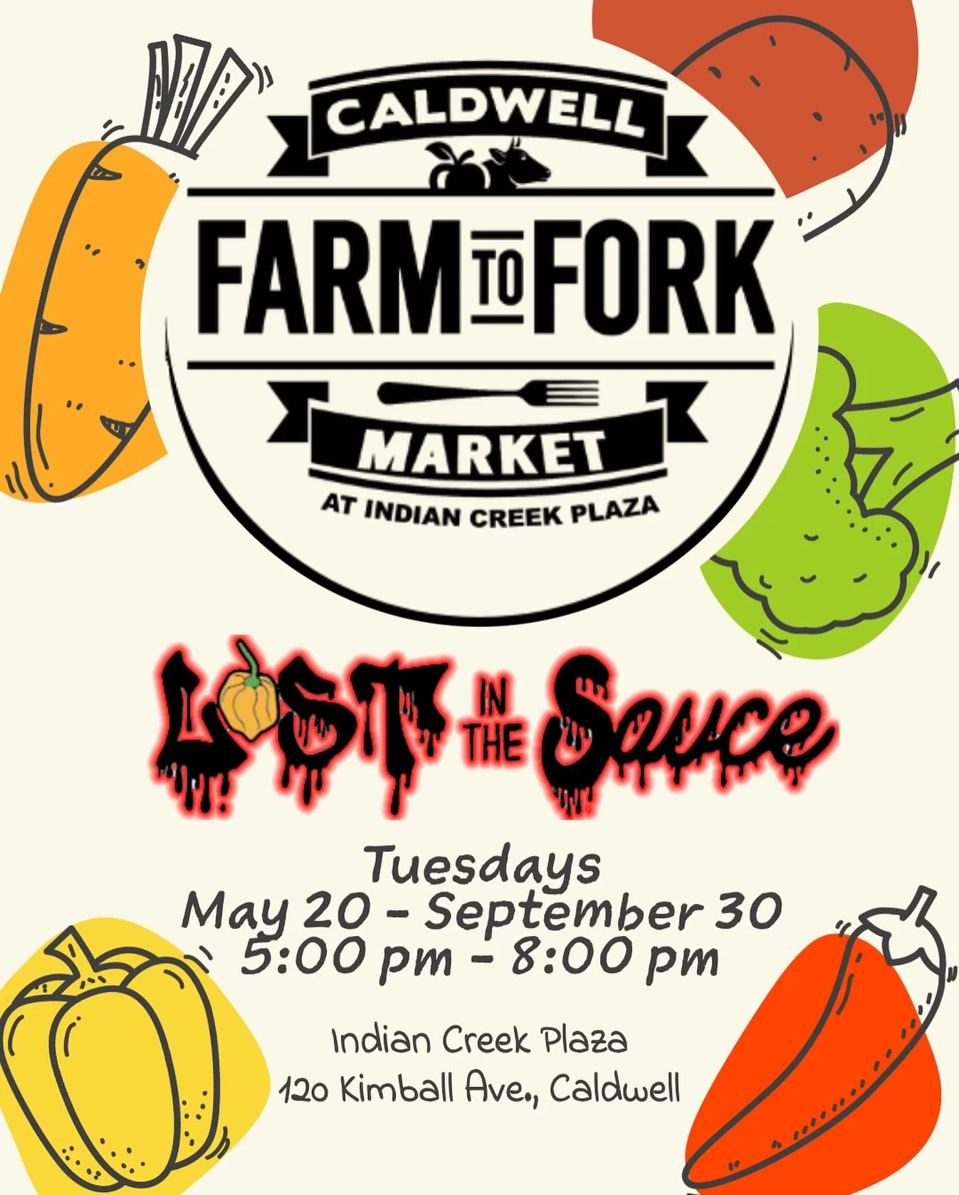 Come see us Tuesday nights at the Caldwell Market!