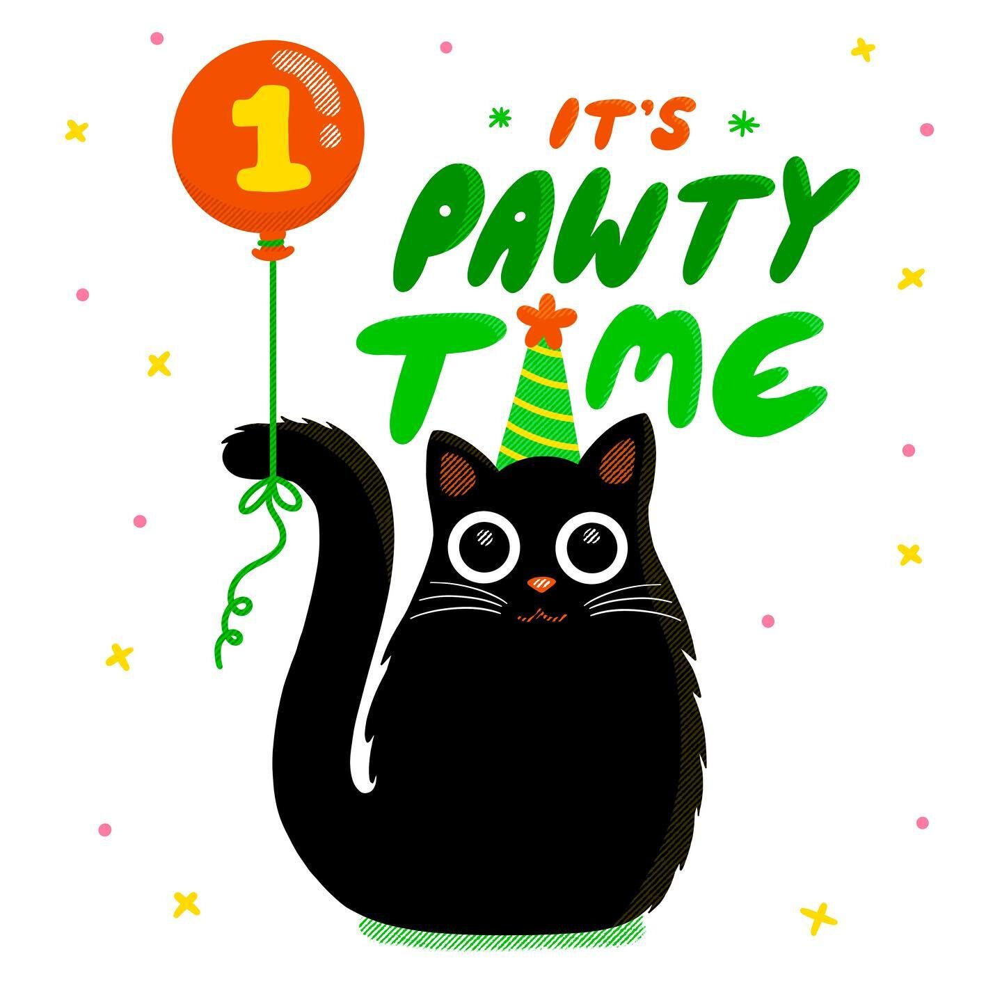 It's someone special's 1st birthday today 🎂 Which is why I drew this chubby lil cat tied to a birthday balloon. Of course. It's pawty time!🎈
.
Swipe for detail 👉🏻 I used the @retrosupply x @boringfriends brush pack to add some delicious texture
.