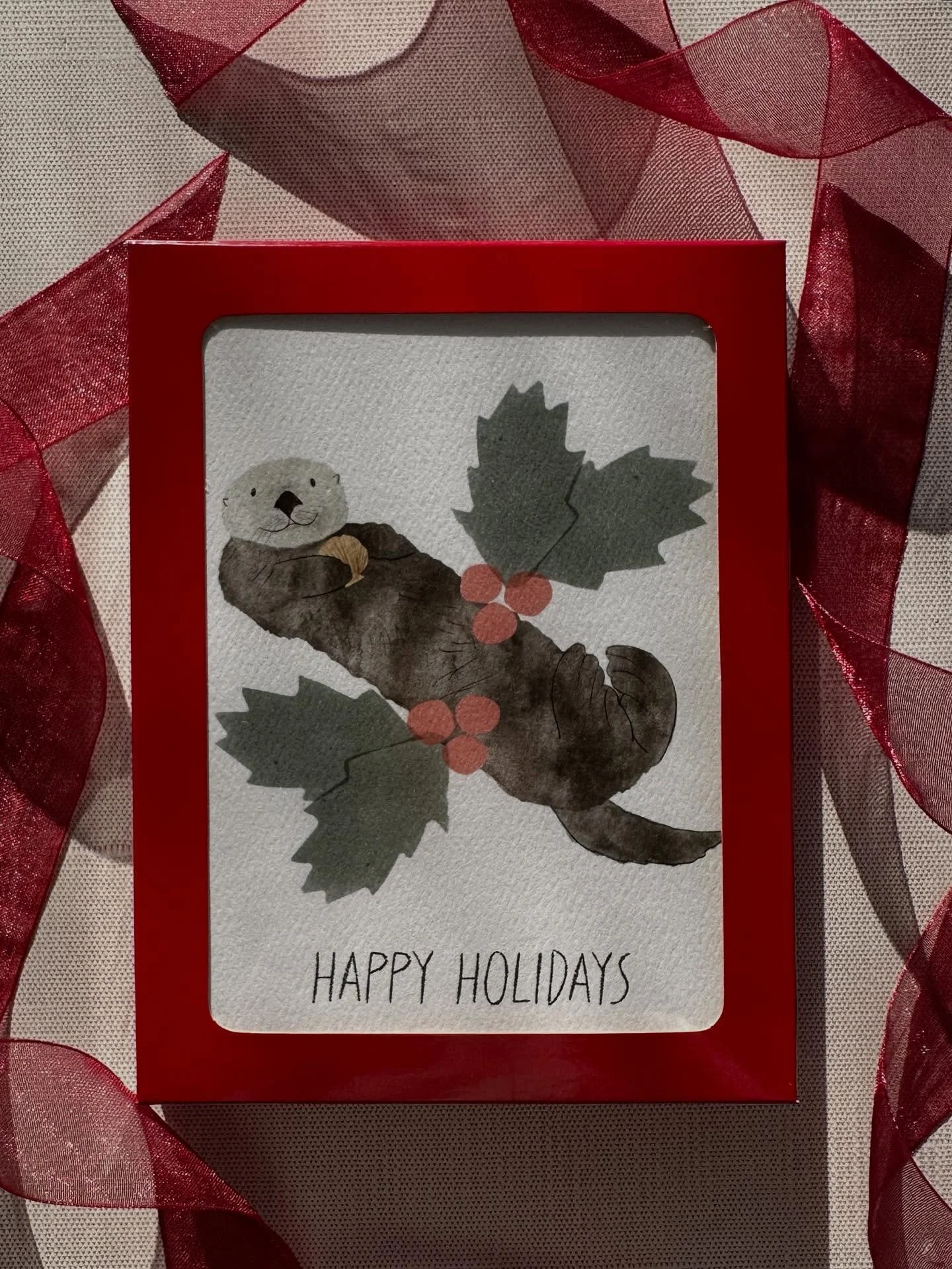 The holidays are just around the corner! Send some holiday cheer with marine themed holiday cards 🪸 Sets are available in my online shop - link in bio. Each set contains 4 cards (1 of each design) and 4 envelopes - swipe to see all designs #happyhol