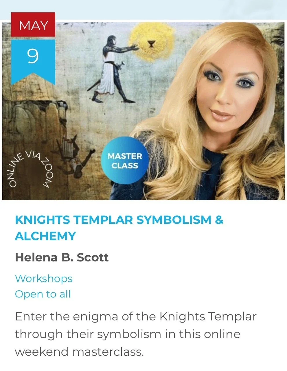 Knights Templar Symbolism & Alchemy 2 Day Masterclass